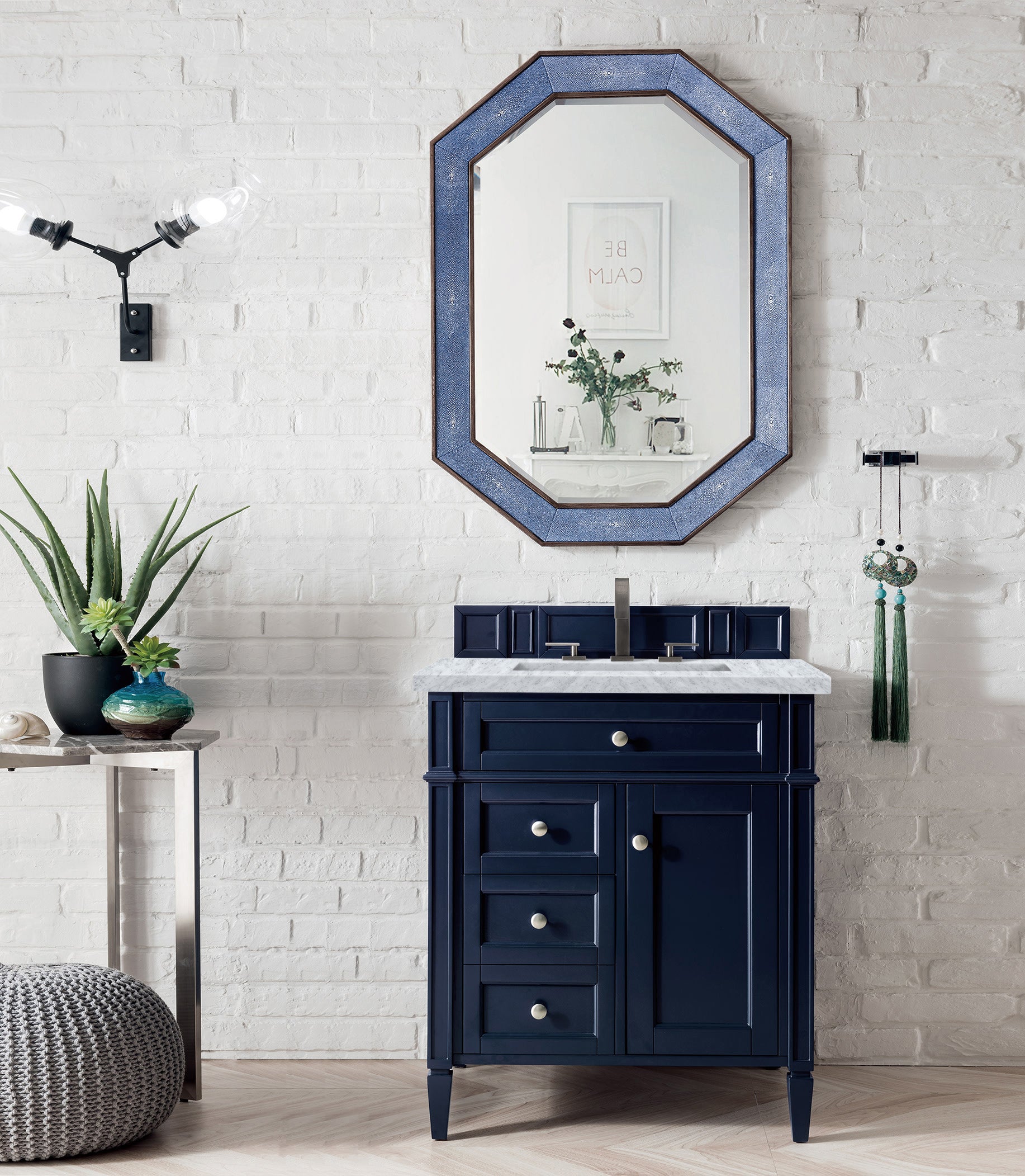 James Martin Brittany 30" Single Vanity in Victory Blue with 3cm Countertop