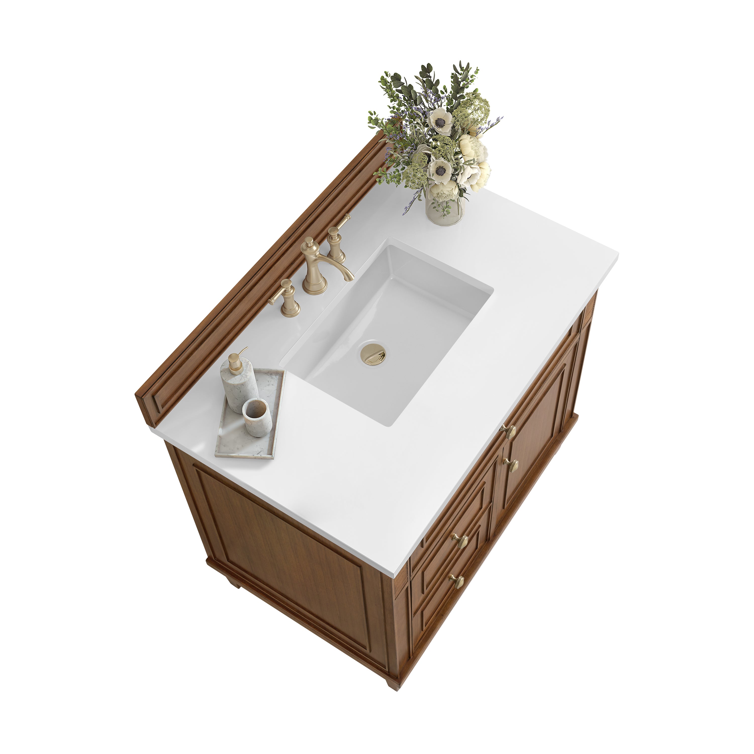 James Martin Lorelai 36" Single Vanity in Mid-Century Walnut with 3cm Countertop