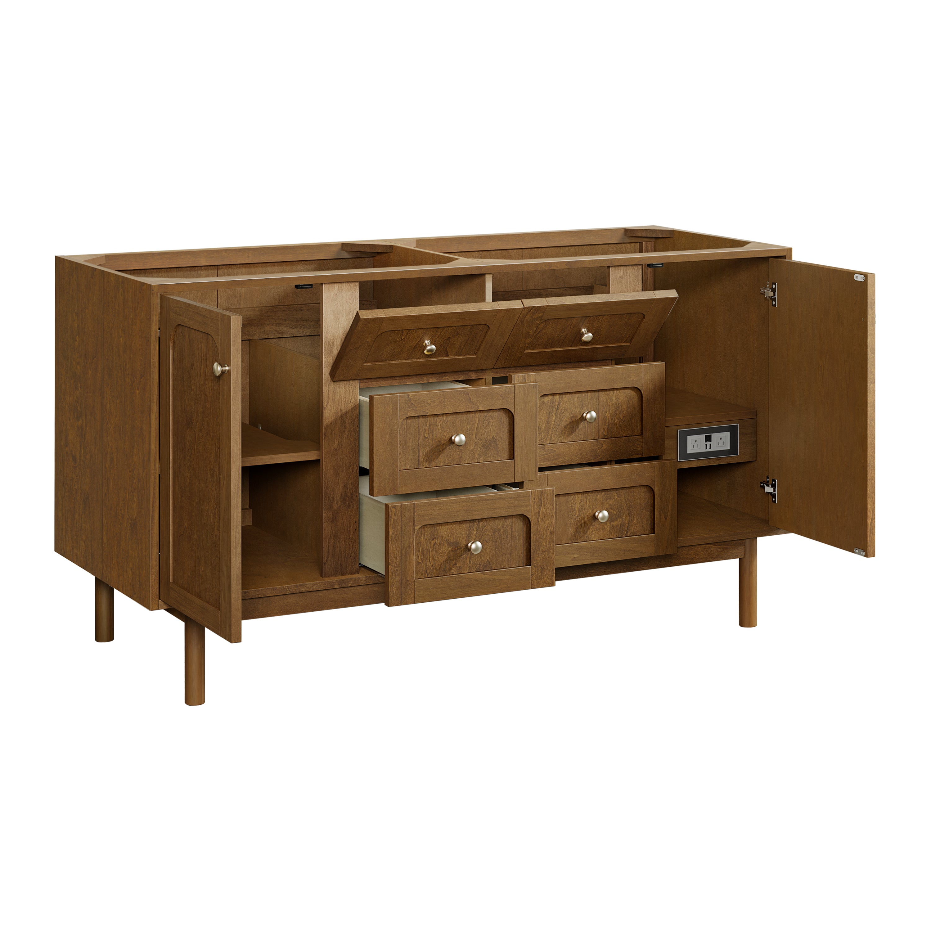 James Martin Laurent 60" Double Vanity in Honey Oak with 3cm Countertop