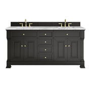 James Martin Brookfield 72" Double Vanity in Black Onyx with 3cm Countertop