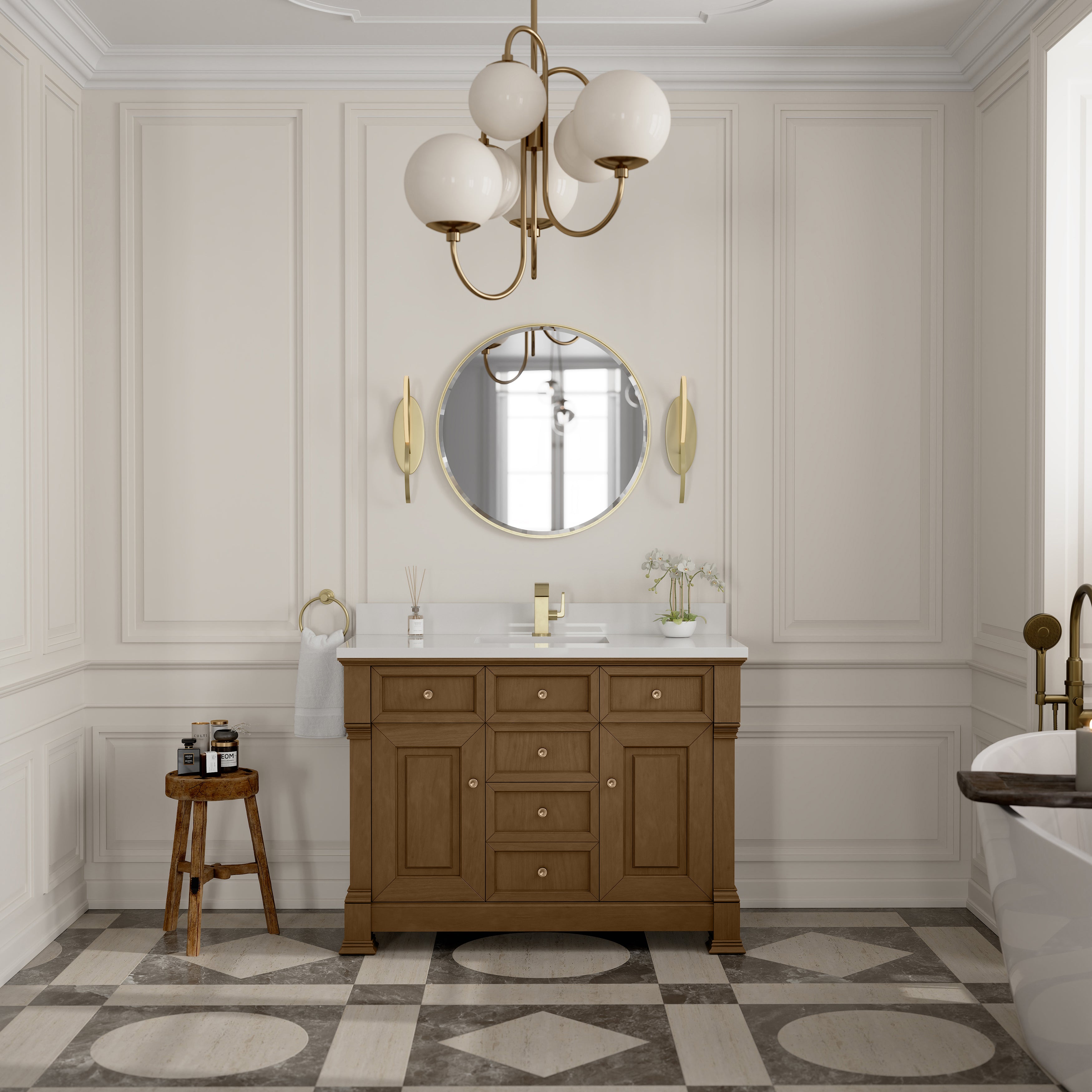 James Martin Brookfield 48" Single Vanity in Honey Oak with 3cm Countertop