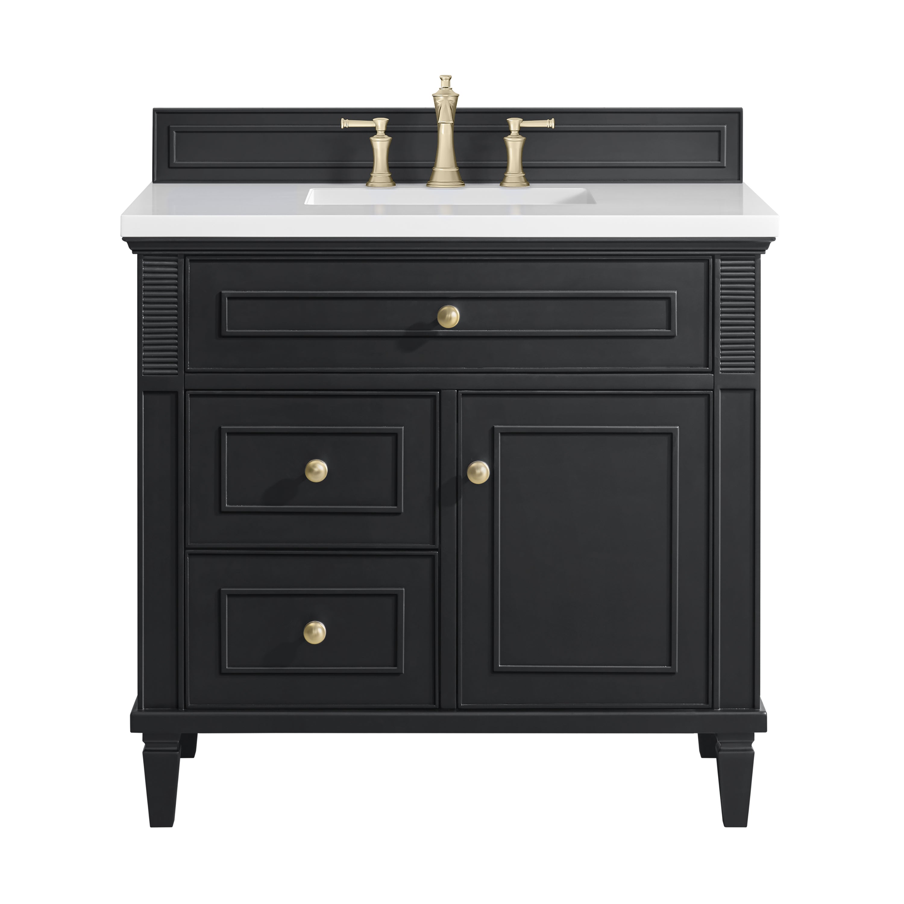 James Martin Lorelai 36" Single Vanity in Black Onyx with 3cm Countertop