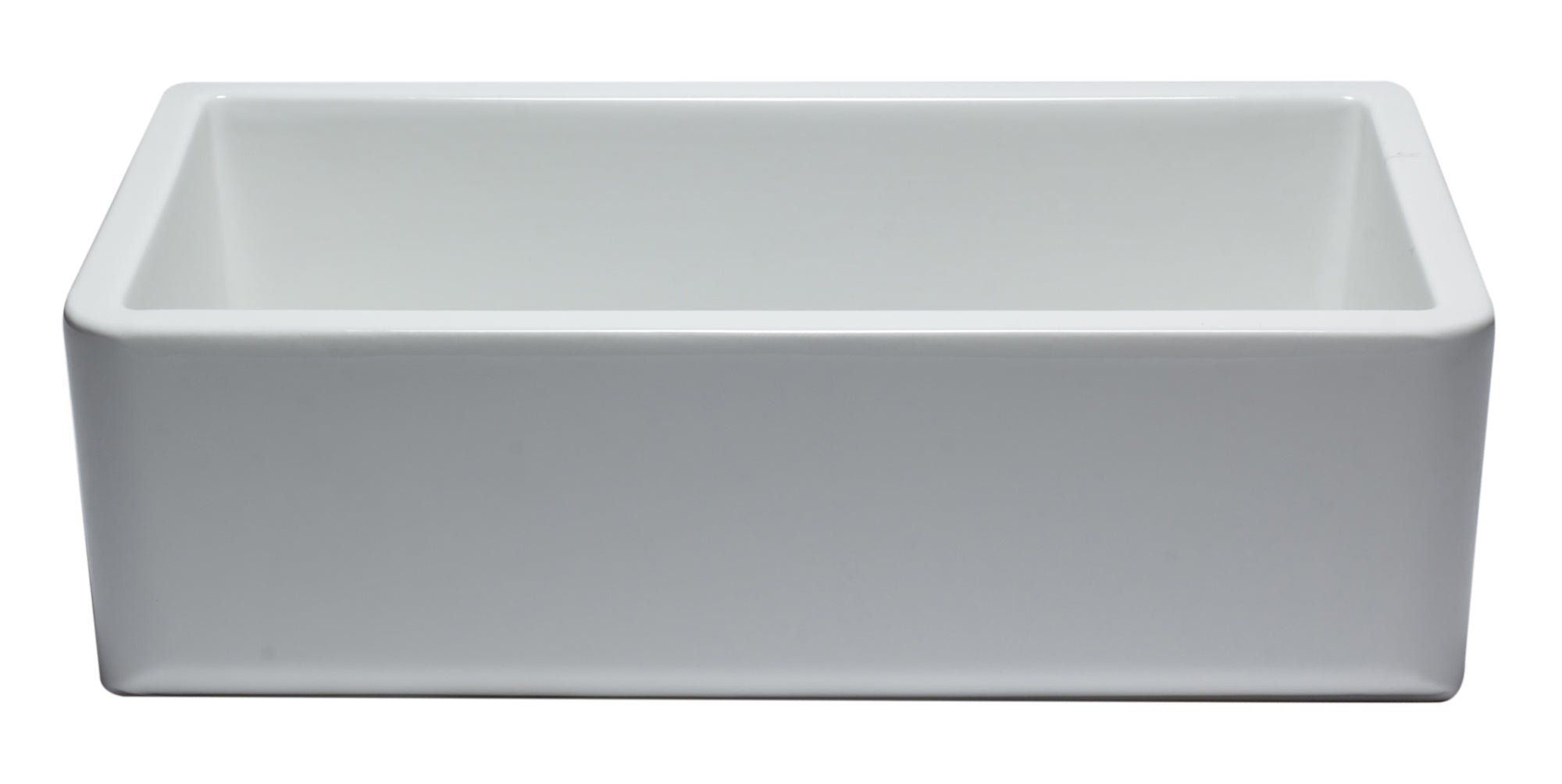 ALFI brand AB3318SB Smooth Apron Solid Thick Wall Fireclay Single Bowl Farm Sink