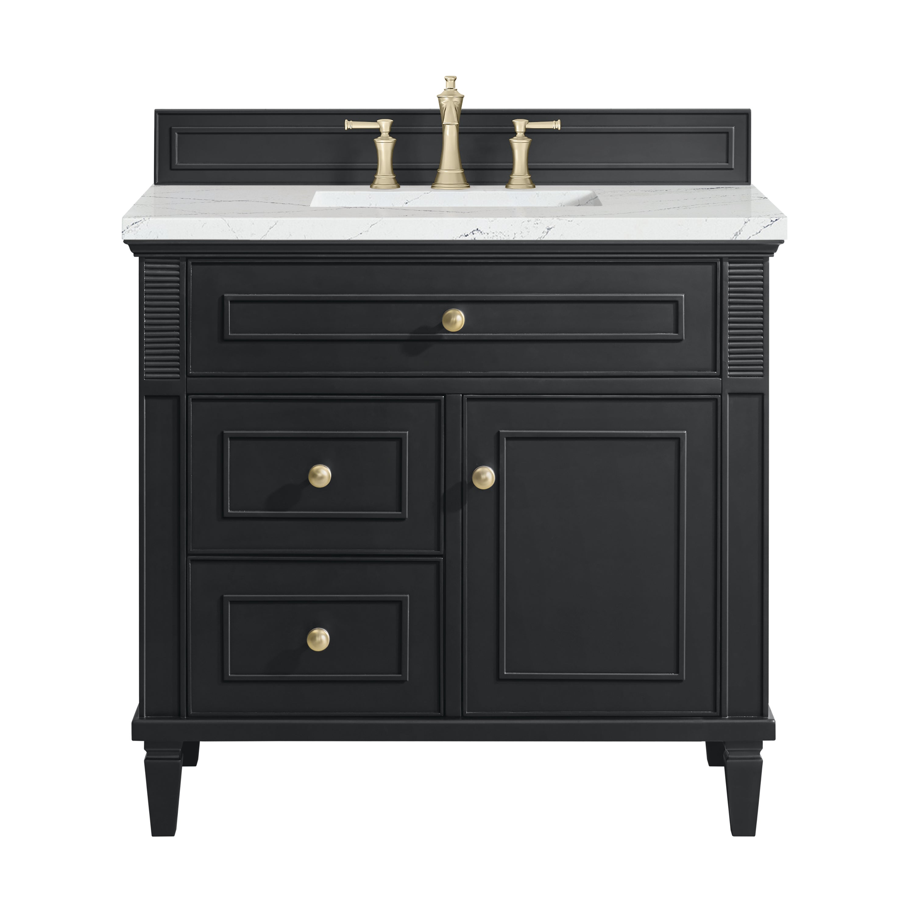 James Martin Lorelai 36" Single Vanity in Black Onyx with 3cm Countertop