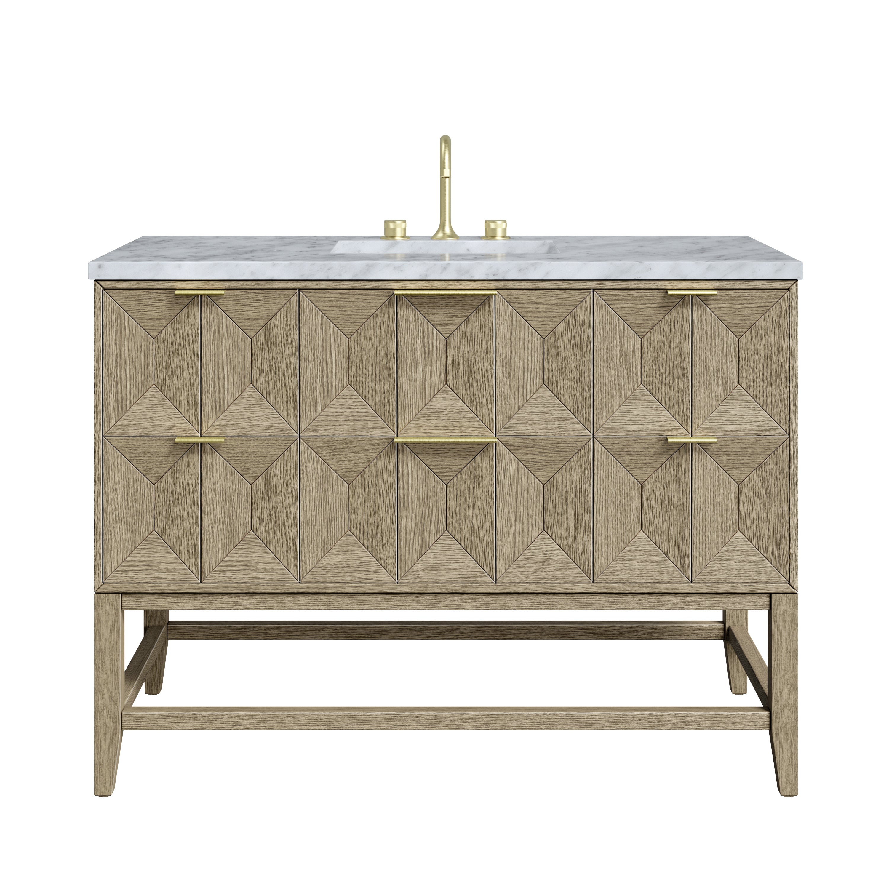 James Martin Emmeline 48" Single Vanity in Pebble Oak with 3cm Countertop
