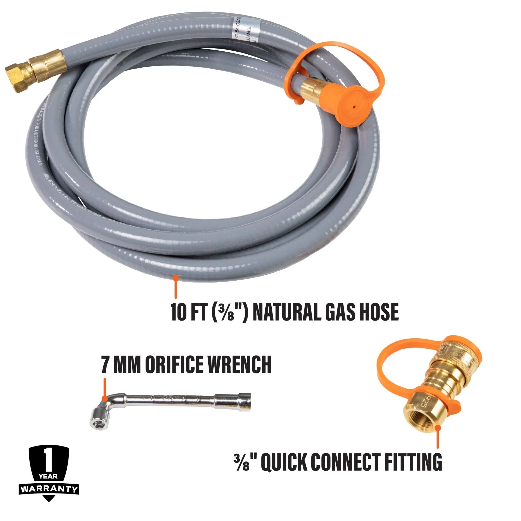 Blackstone 5249 Natural Gas Conversion Kit – 10 FT Hose, Orifices & Wrench Included