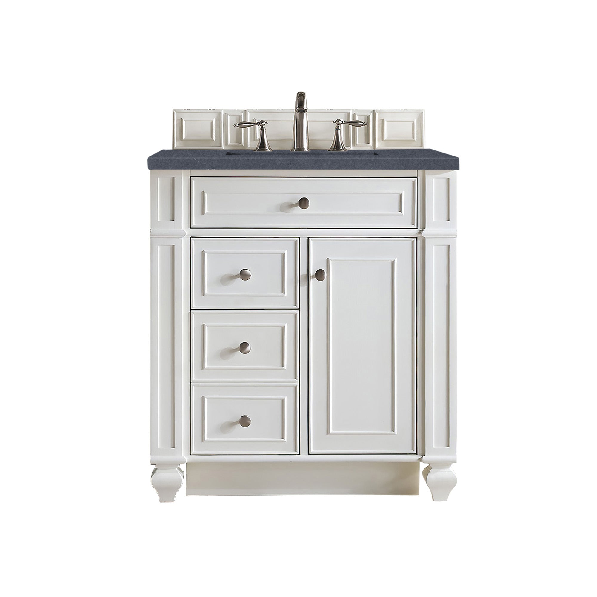 James Martin Bristol 30" Single Vanity in Bright White with 3cm Countertop