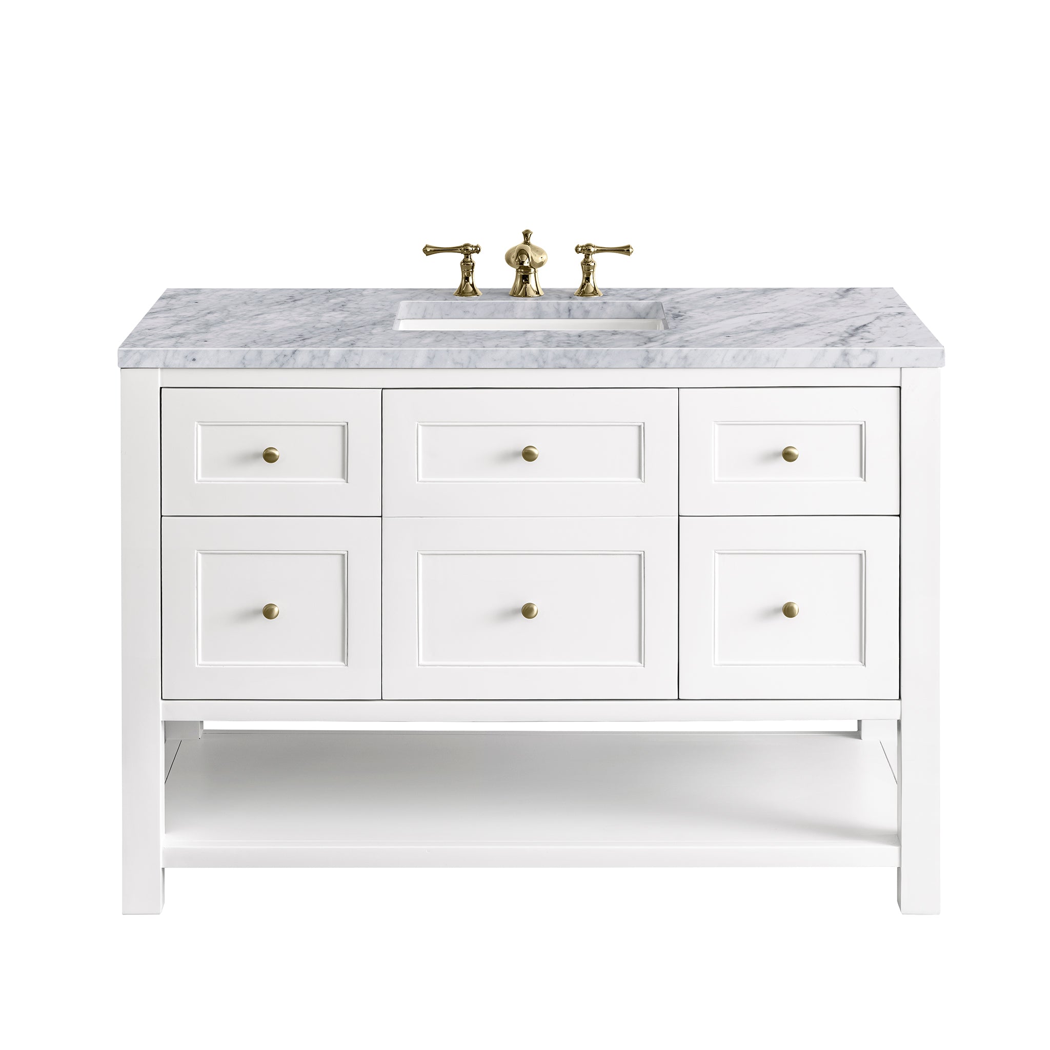 James Martin Breckenridge 48" Single Vanity in Bright White with 3cm Countertop