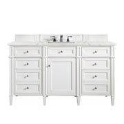 James Martin Brittany 60" Single Vanity in Bright White with 3cm Countertop and FreePower Wireless Charger