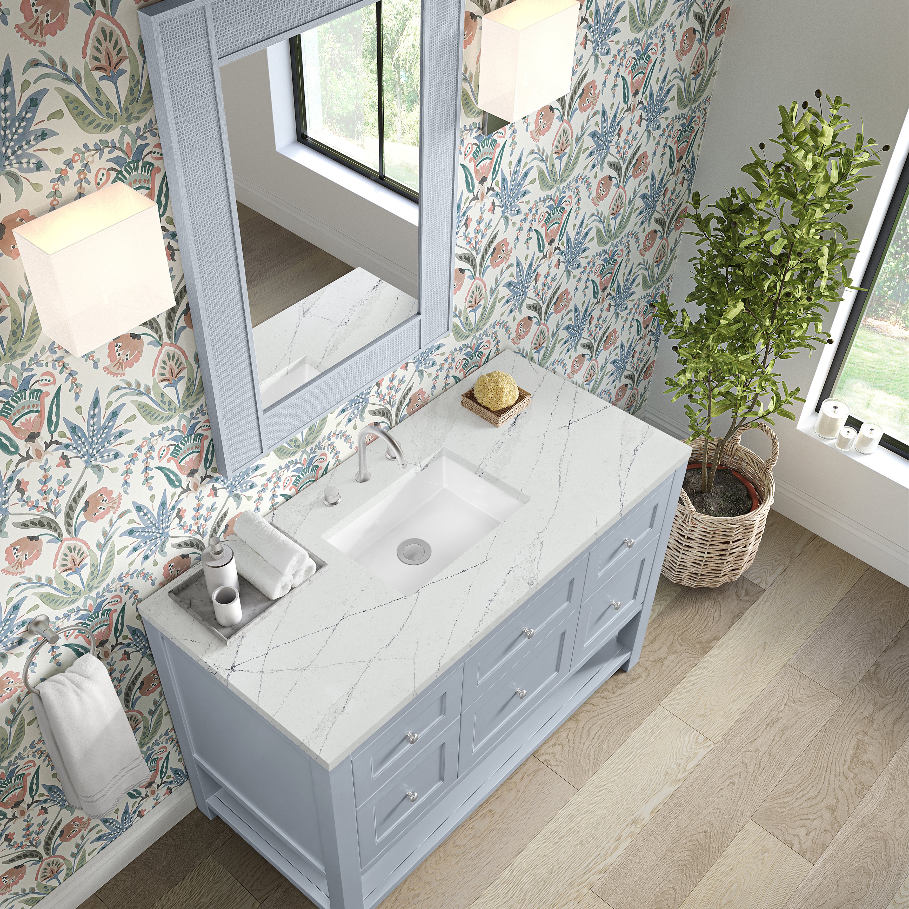 James Martin Breckenridge 48" Single Vanity in Serenity Blue with 3cm Countertop