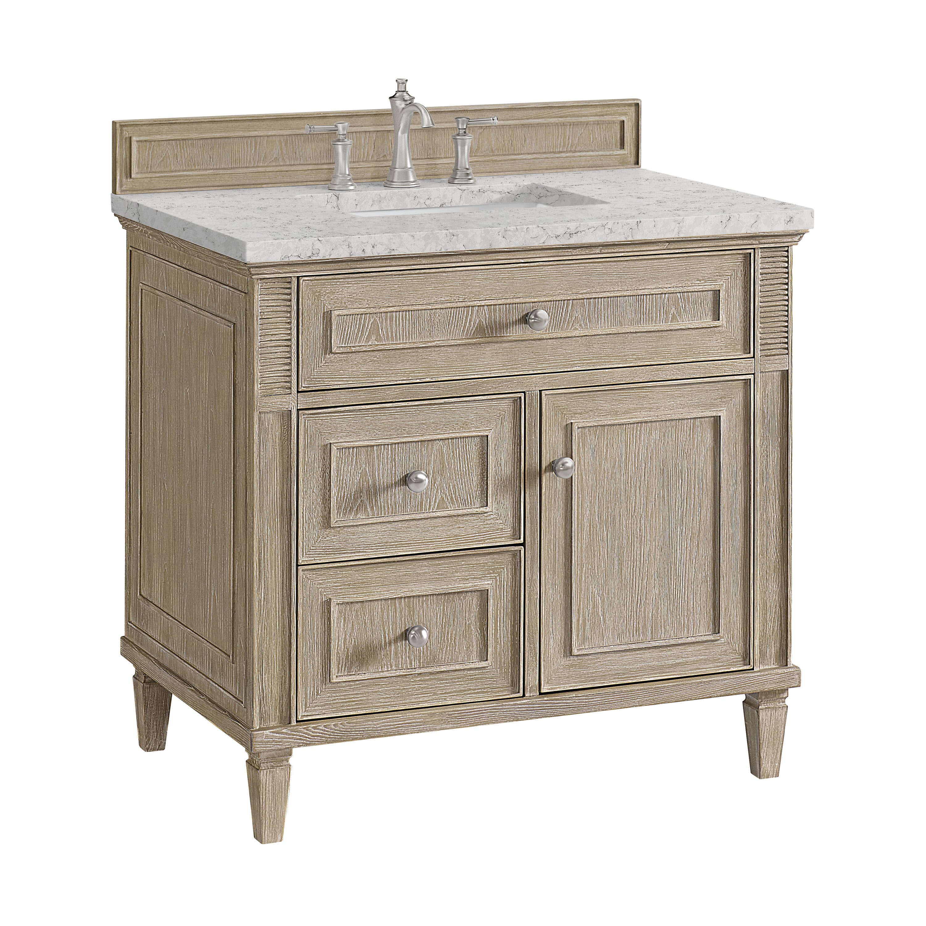 James Martin Lorelai 36" Single Vanity in Whitewashed Oak with 3cm Countertop