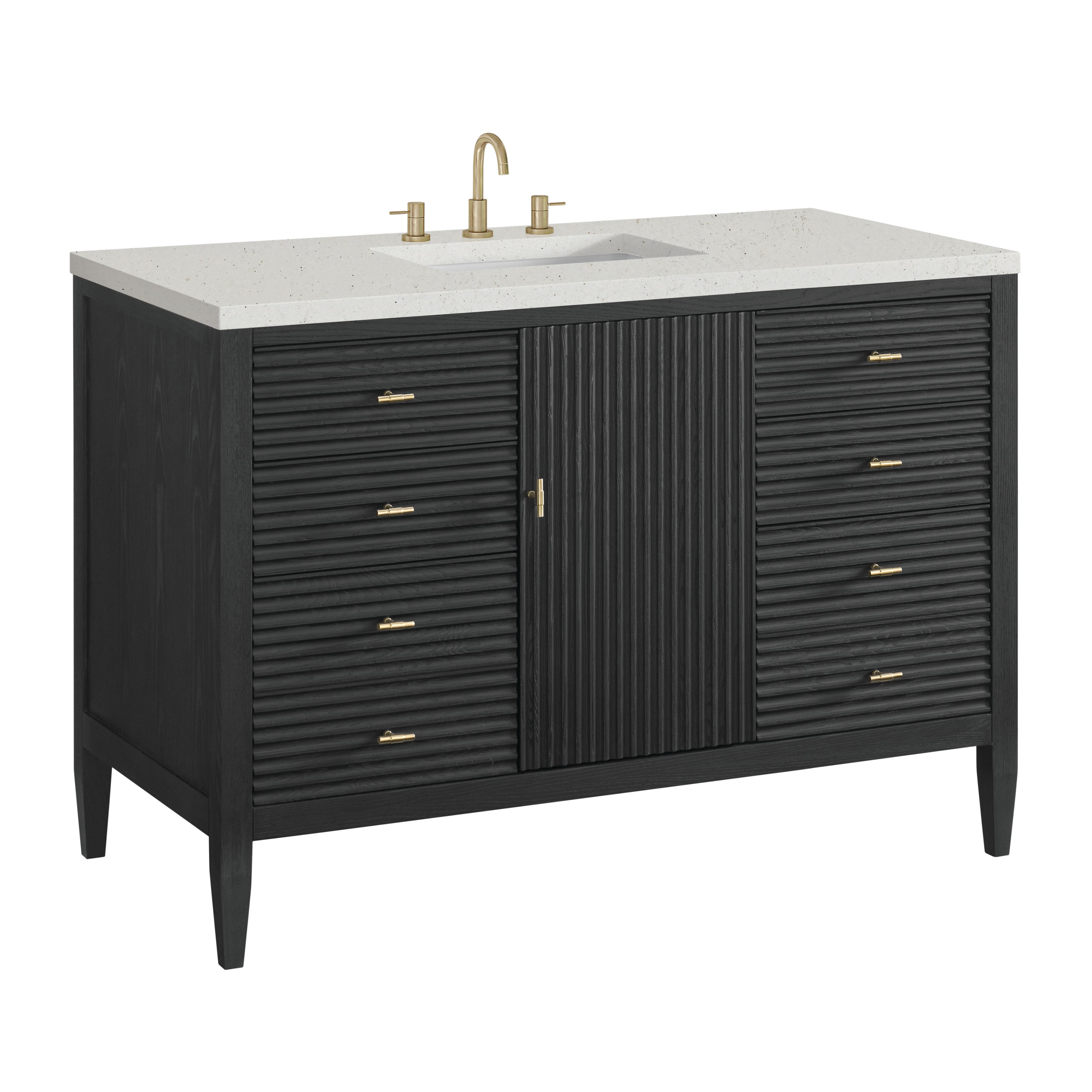James Martin Myrrin 48" Single Vanity in Carbon Oak with 3cm Countertop