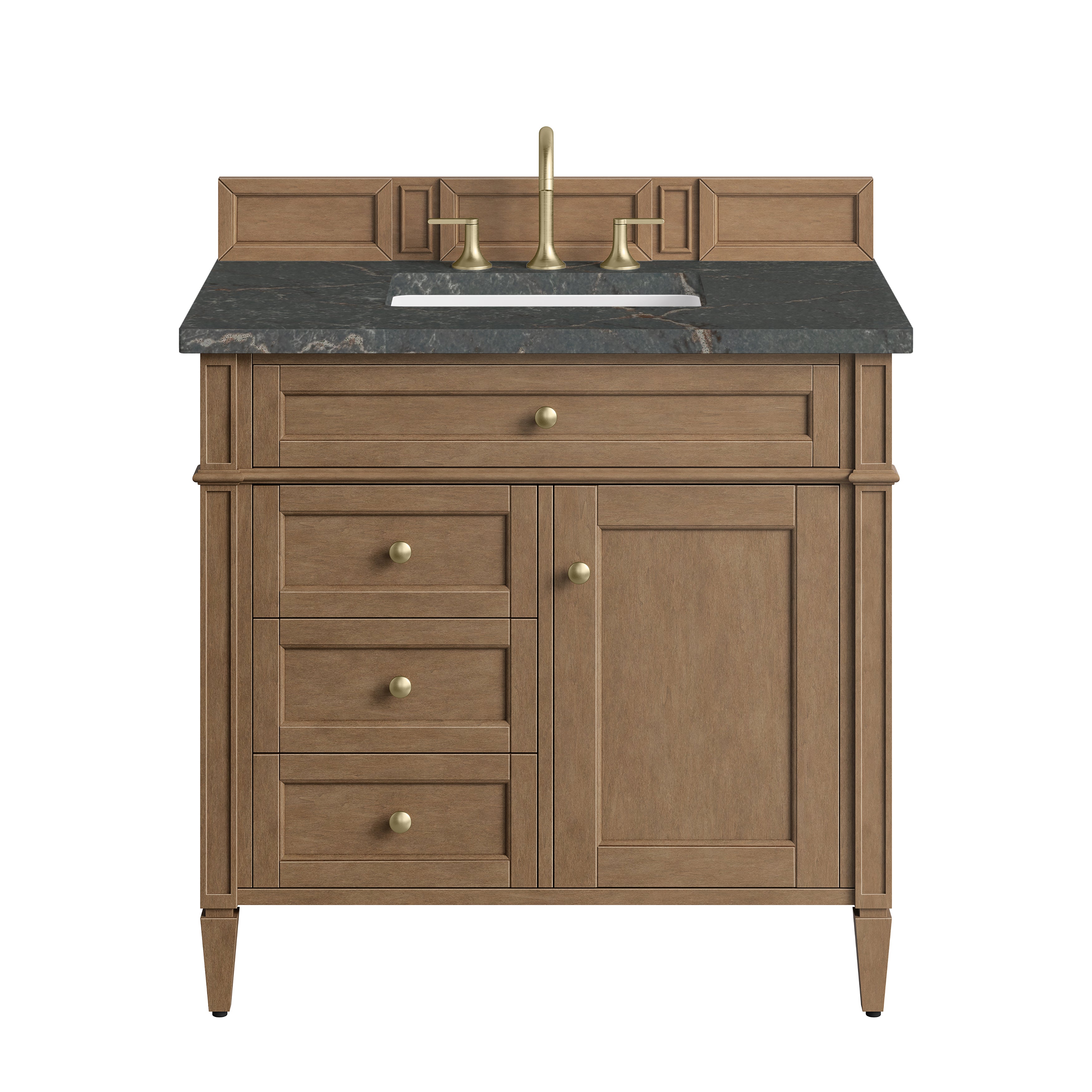 James Martin Brittany 36" Single Vanity in Pecan with 3cm Countertop