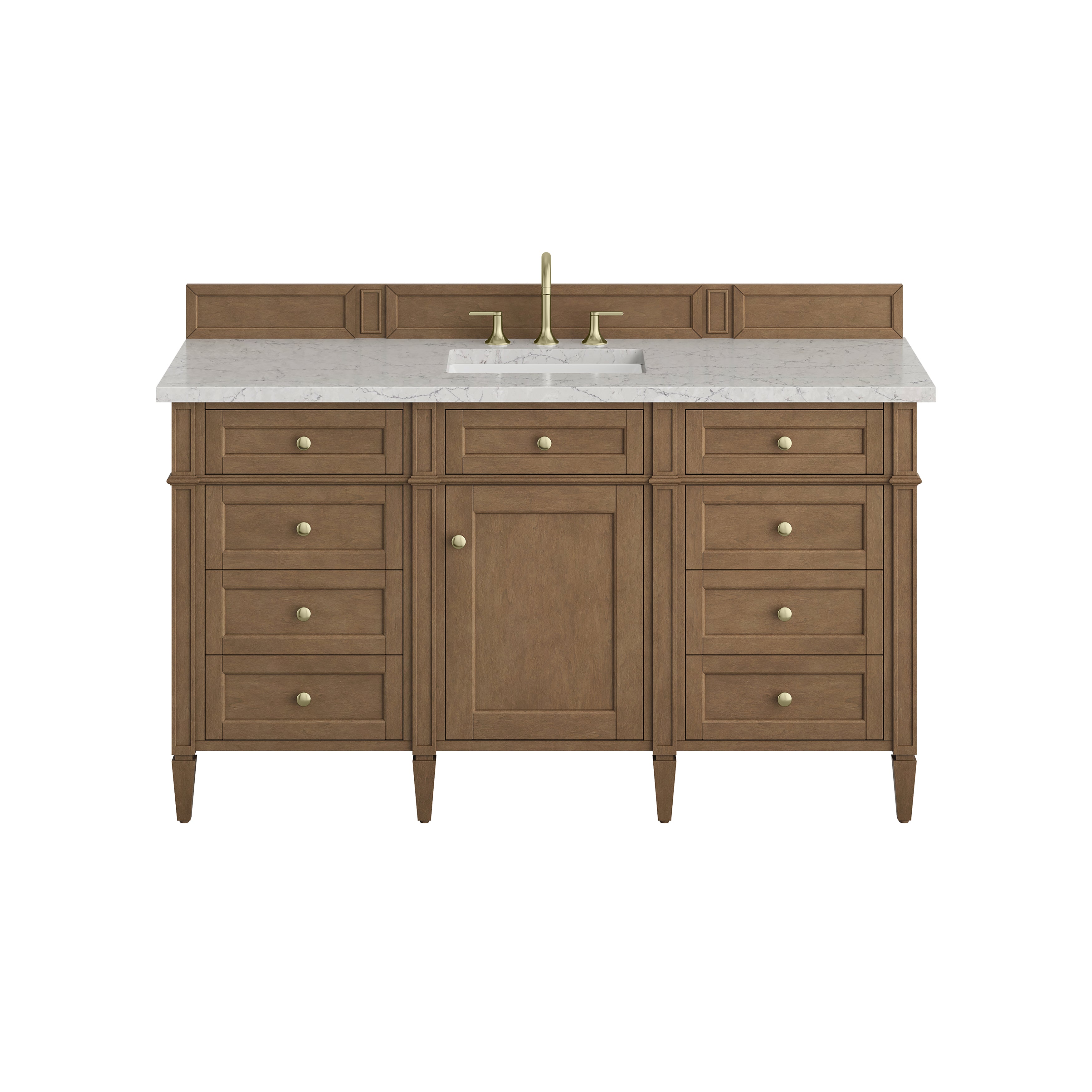 James Martin Brittany 60" Single Vanity in Pecan with 3cm Countertop