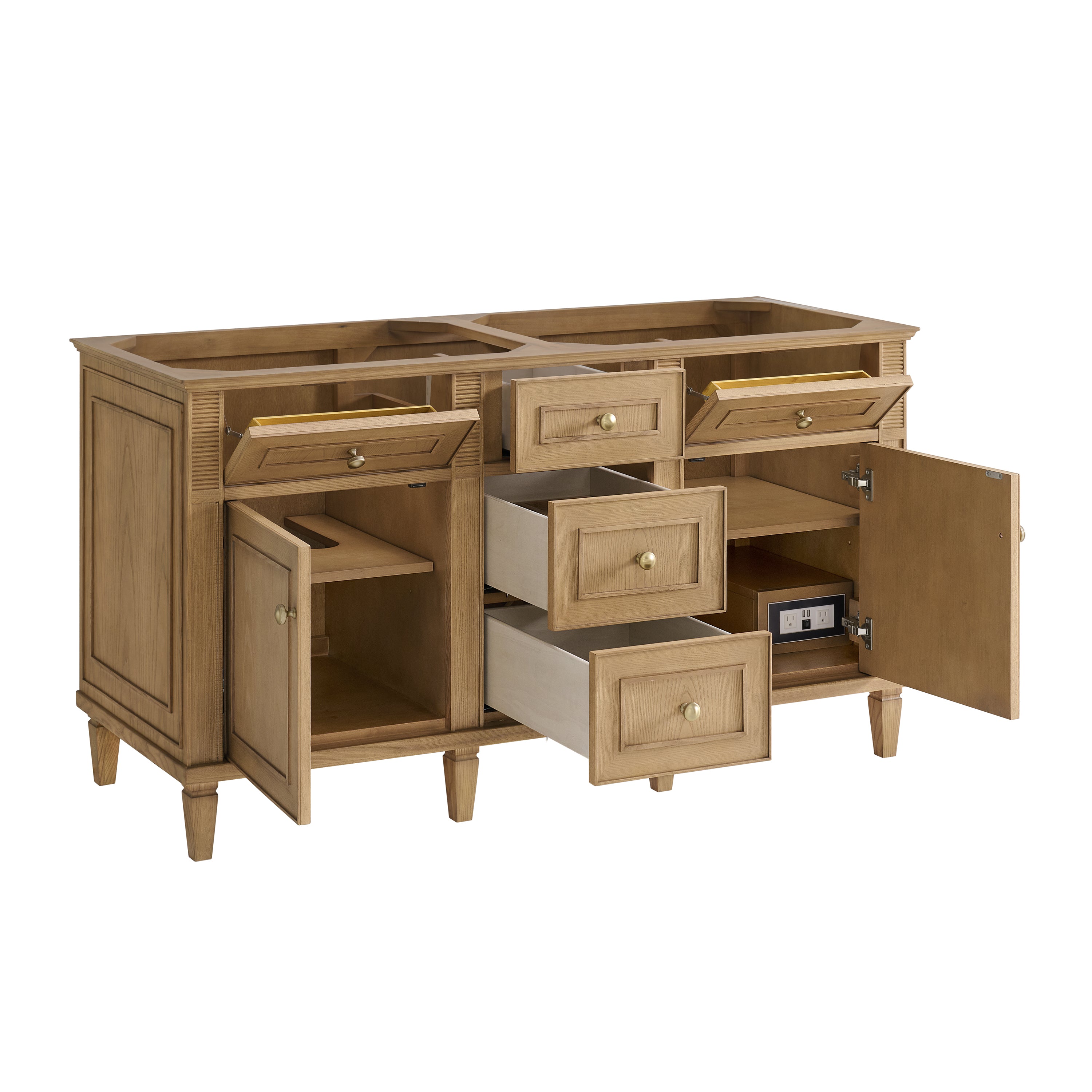 James Martin Lorelai 60" Double Vanity in Light Natural Oak with 3cm Countertop