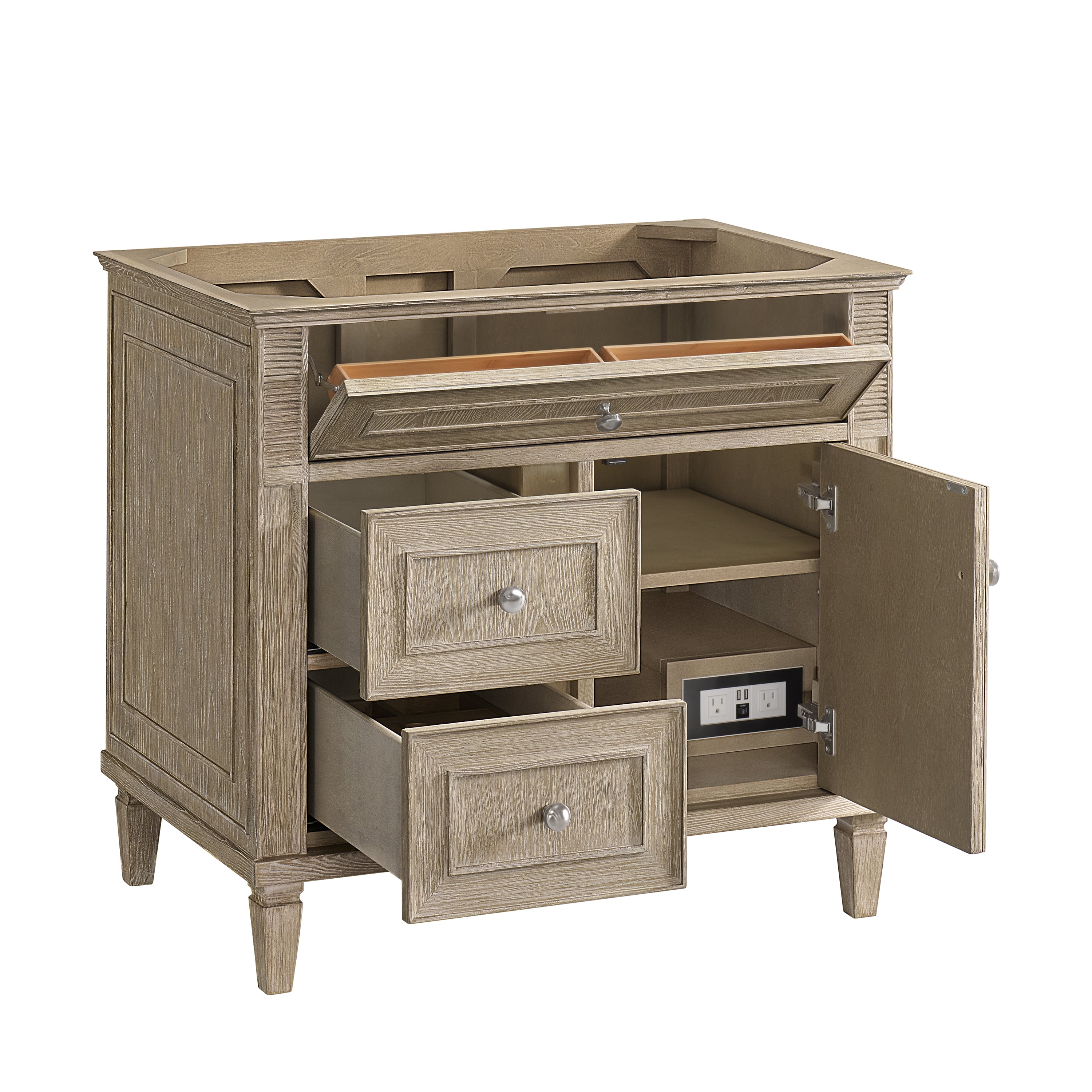 James Martin Lorelai 36" Single Vanity in Whitewashed Oak with 3cm Countertop