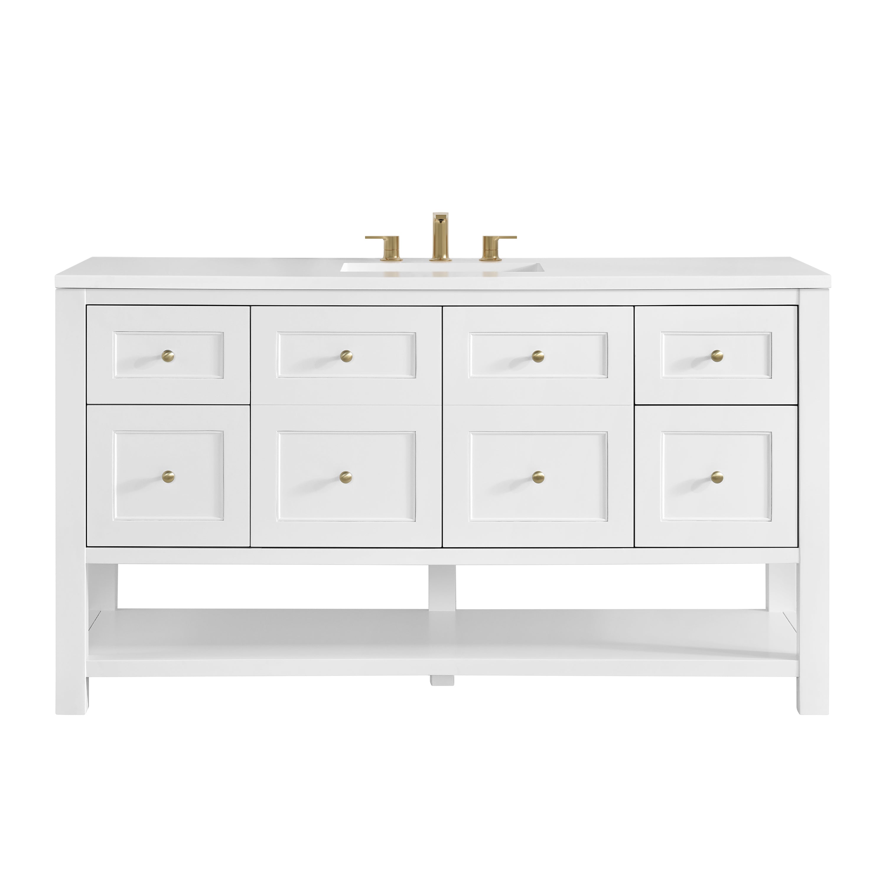 James Martin Breckenridge 60" Single Vanity in Bright White with 3cm Countertop