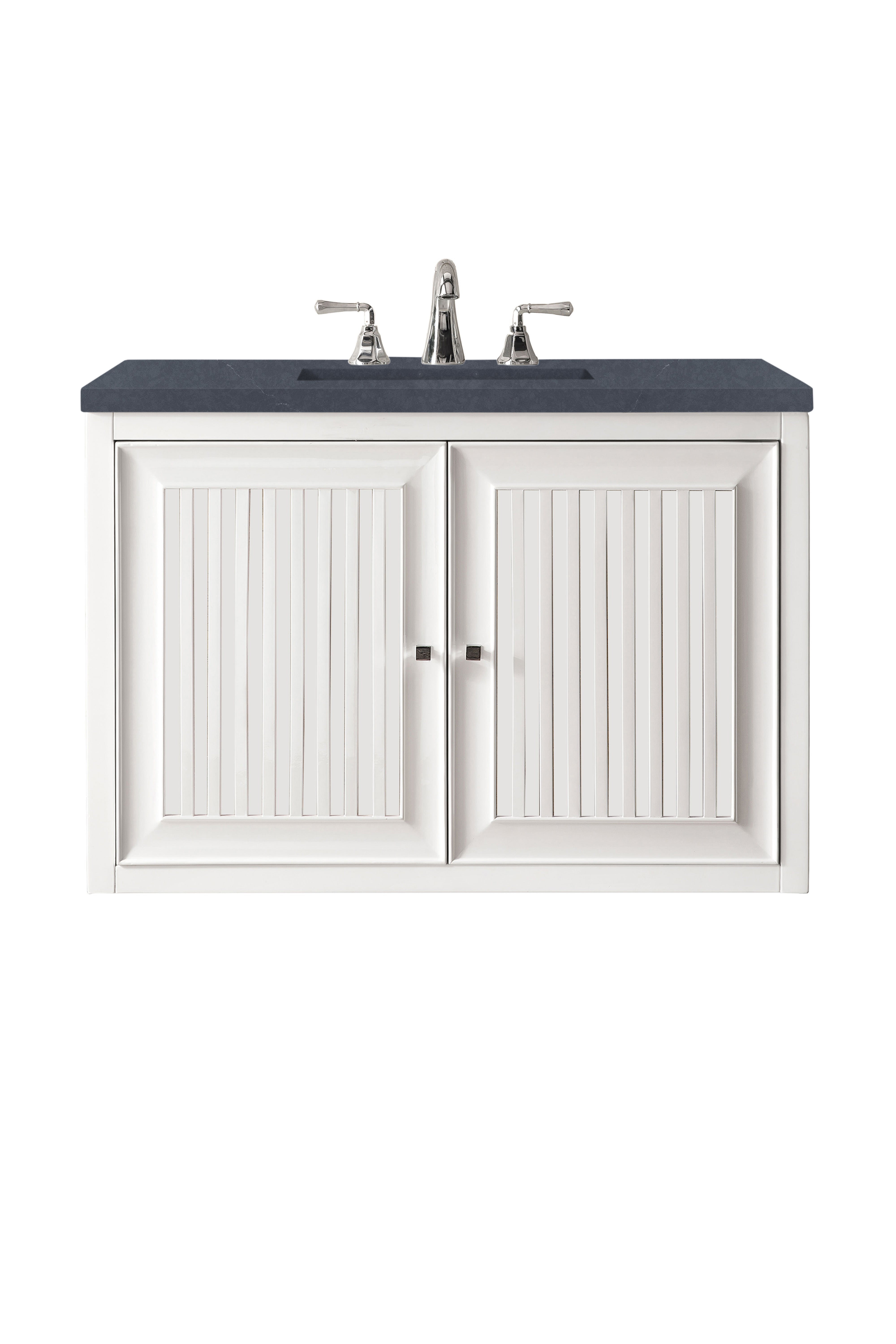 James Martin Athens 30" Single Vanity in Glossy White with 3cm Countertop
