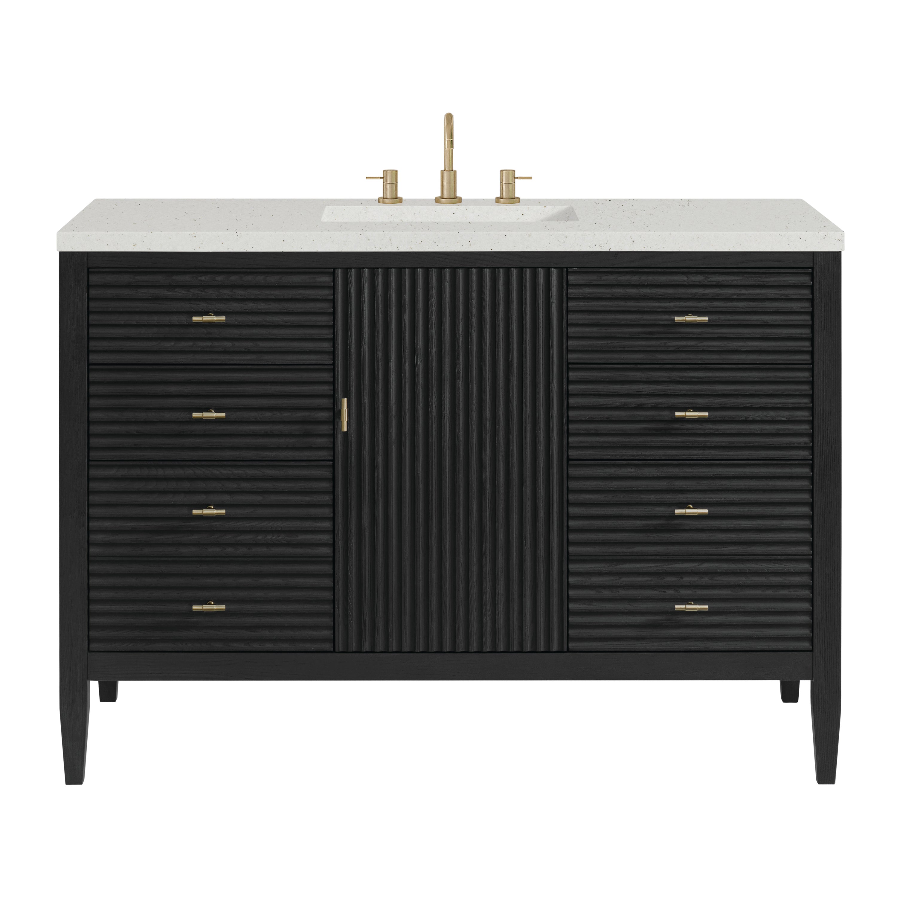 James Martin Myrrin 48" Single Vanity in Carbon Oak with 3cm Countertop