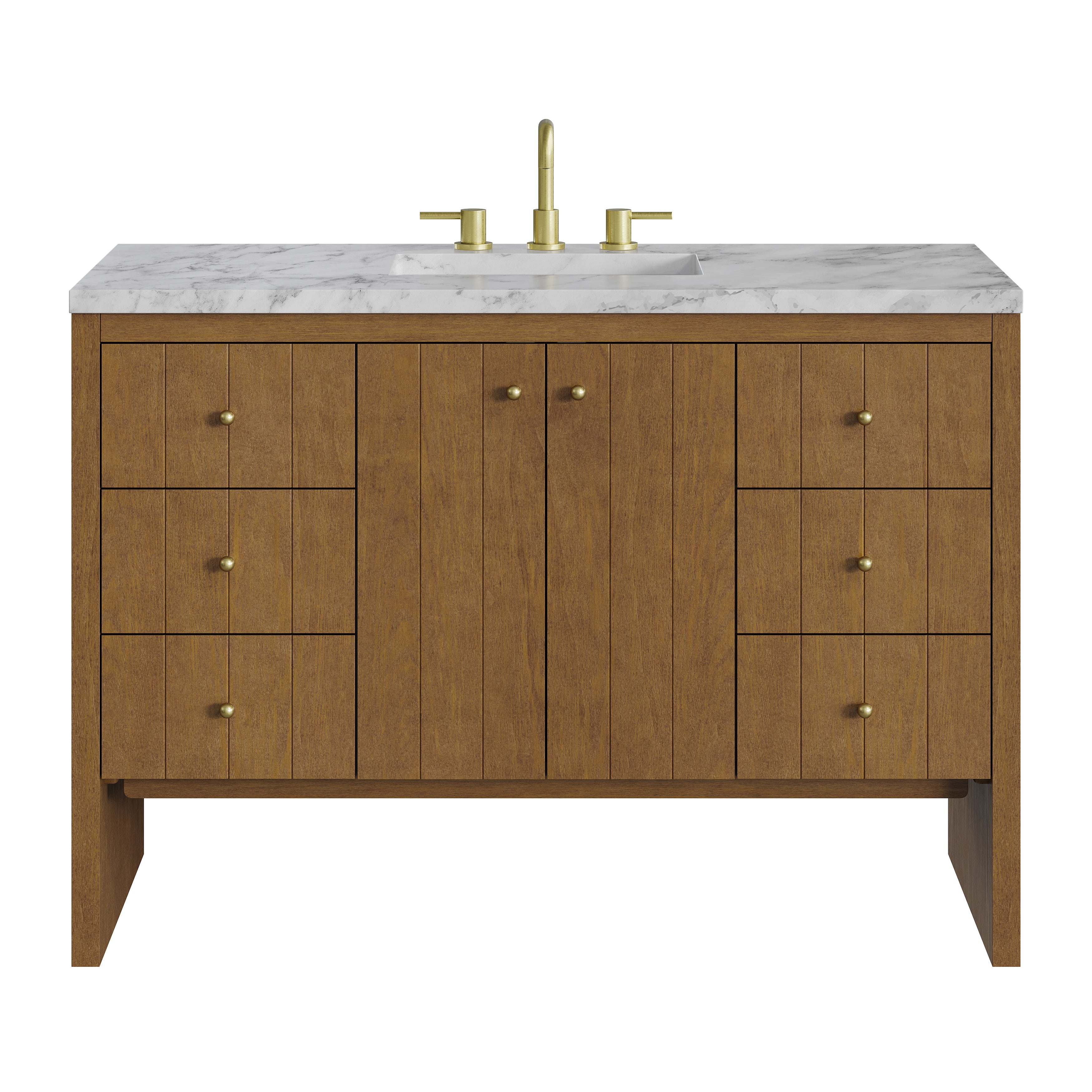 James Martin Hudson 48" Single Vanity in Honey Oak with 3cm Countertop
