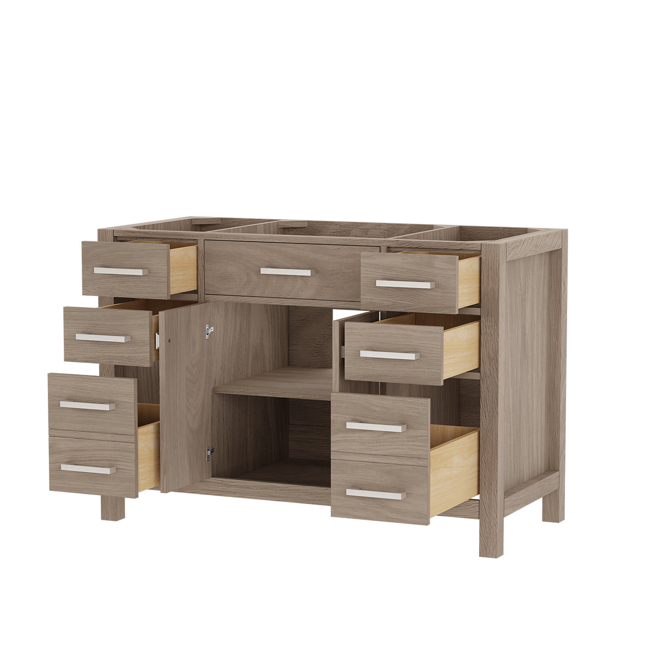 MAIDSTONE Neeson 48 Inch Oak and Birch Vanity