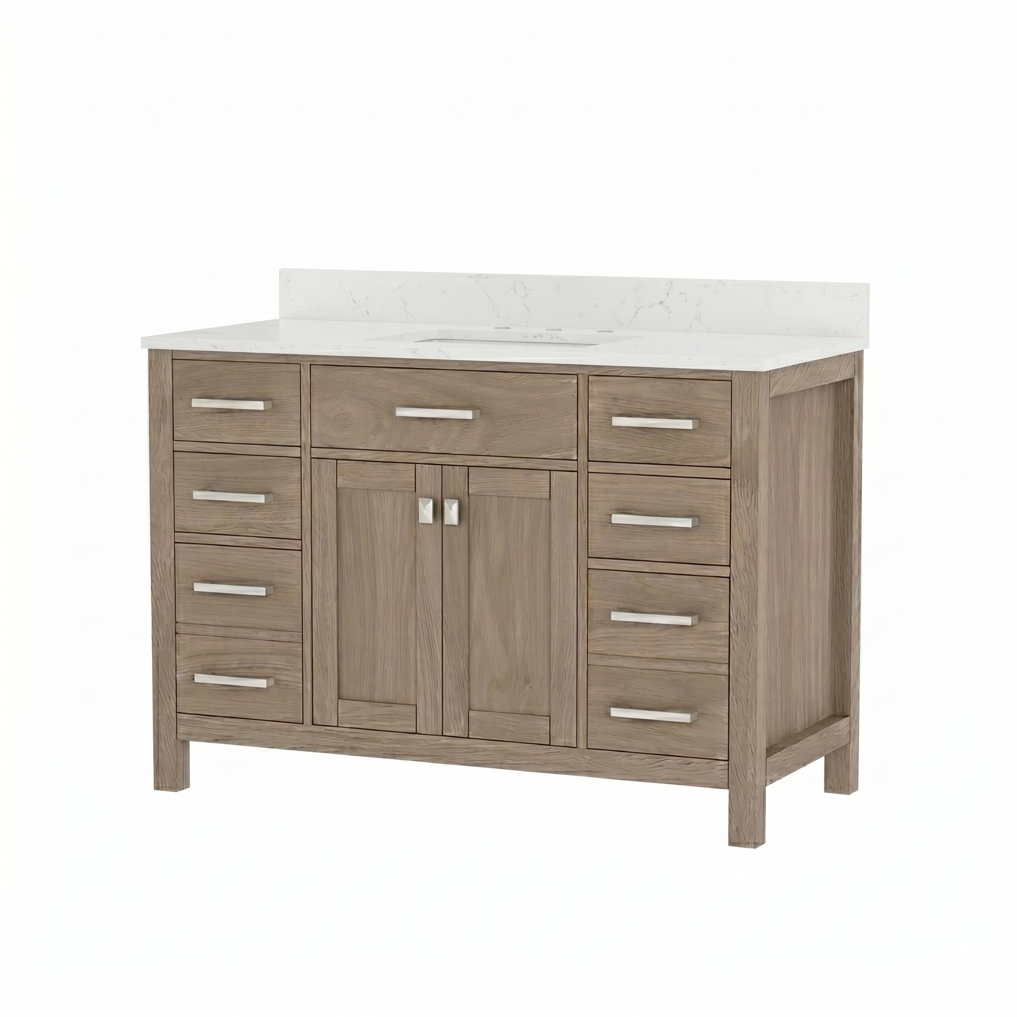 MAIDSTONE Neeson 48 Inch Oak and Birch Vanity