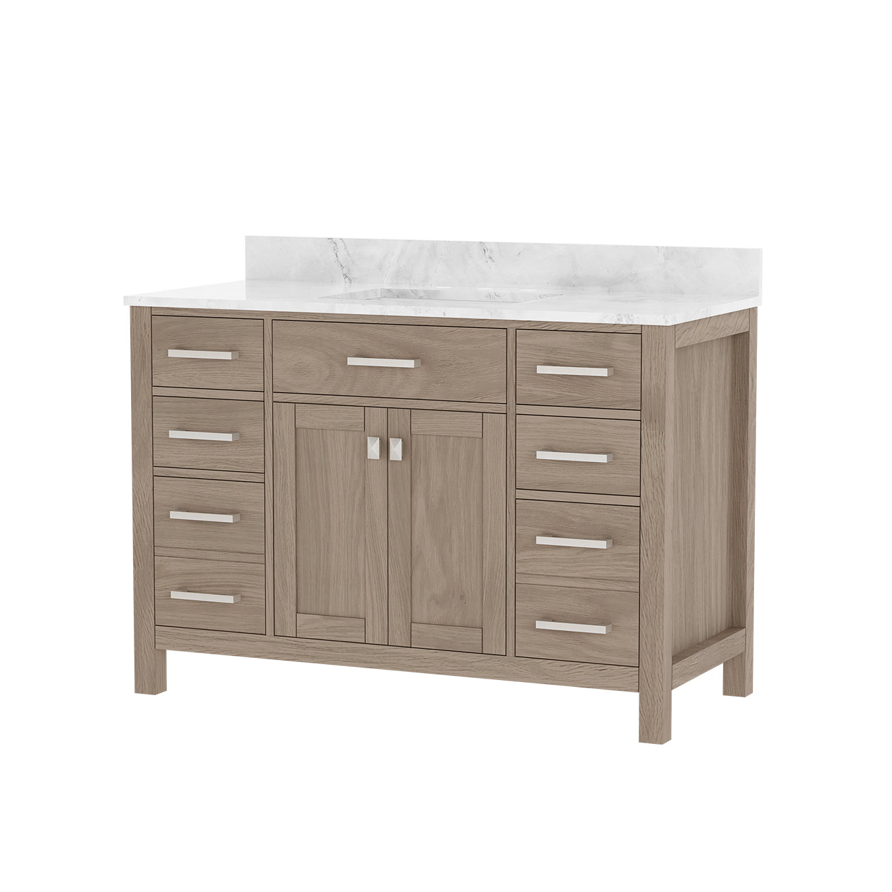 MAIDSTONE Neeson 48 Inch Oak and Birch Vanity