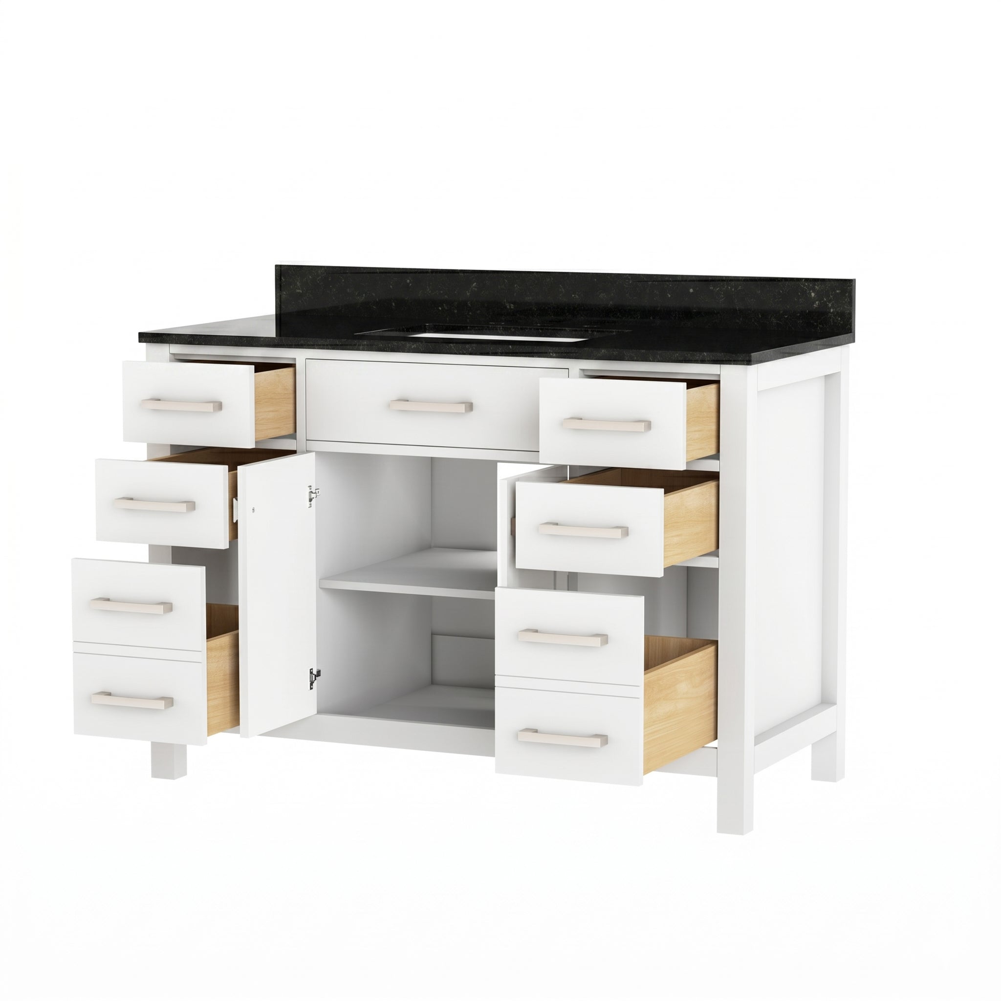 MAIDSTONE Neeson 48 Inch Oak and Birch Vanity