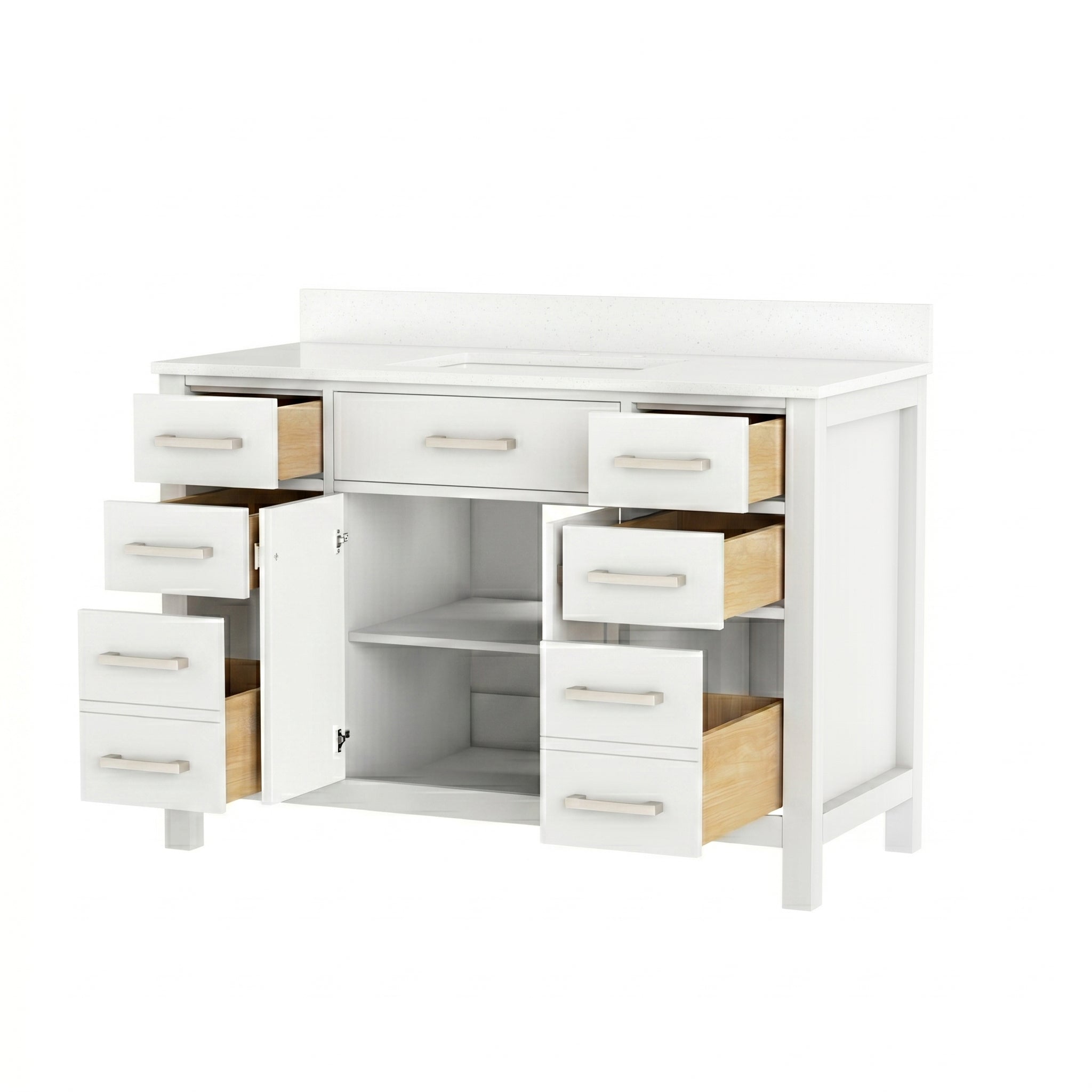 MAIDSTONE Neeson 48 Inch Oak and Birch Vanity