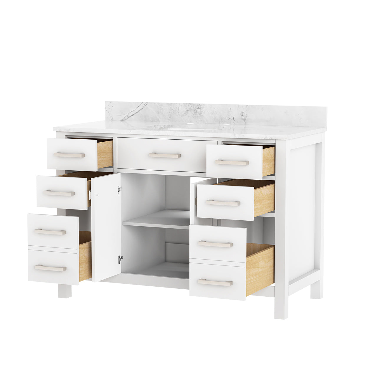 MAIDSTONE Neeson 48 Inch Oak and Birch Vanity