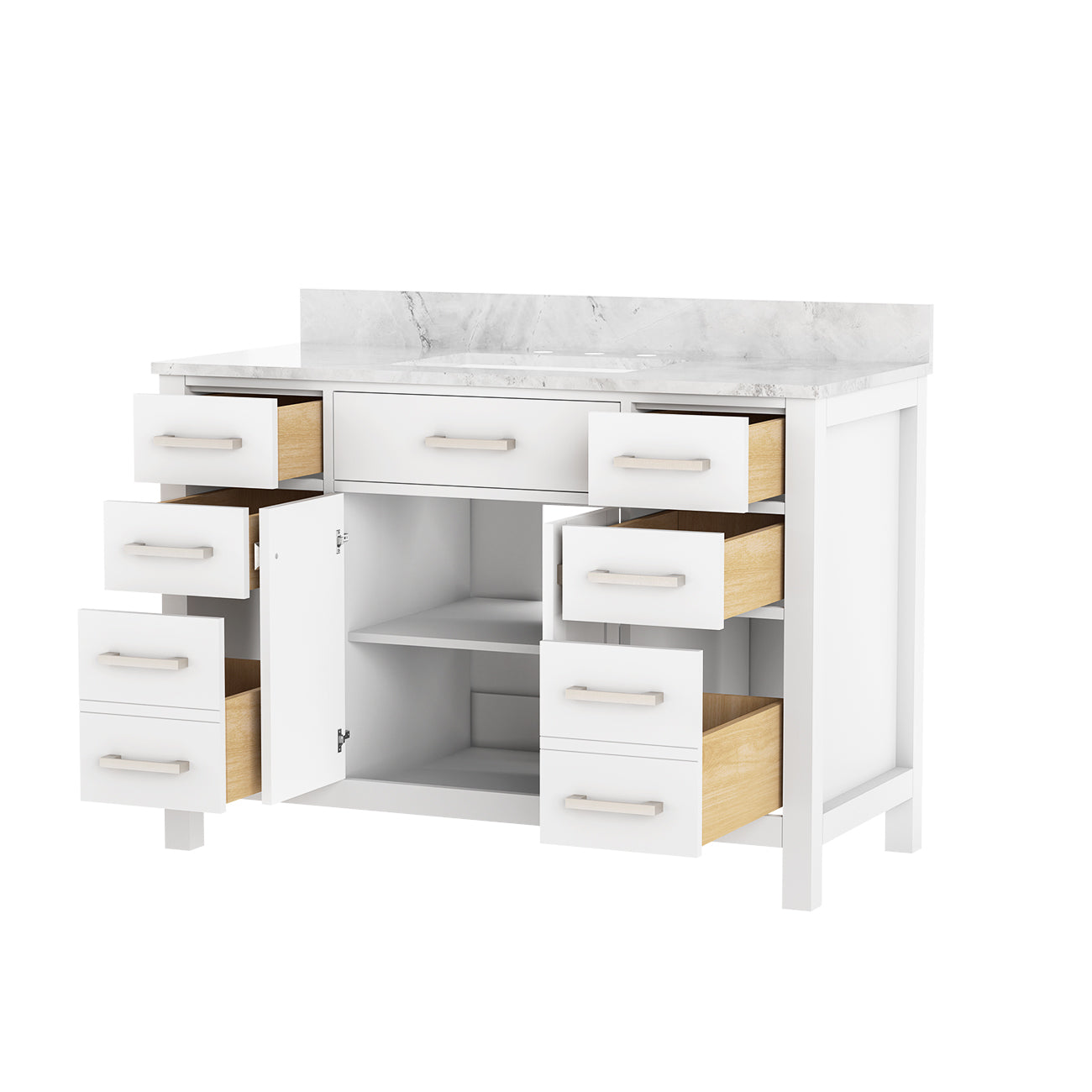MAIDSTONE Neeson 48 Inch Oak and Birch Vanity