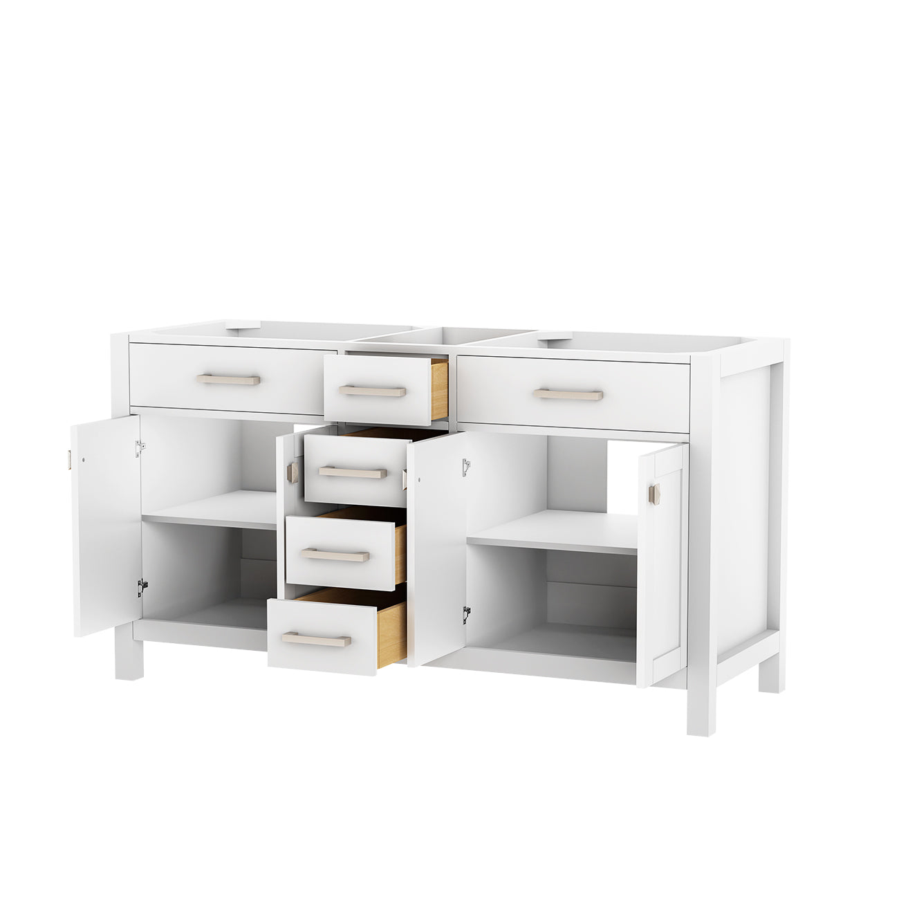 MAIDSTONE Neeson 60 Inch Oak and Birch Console Vanity