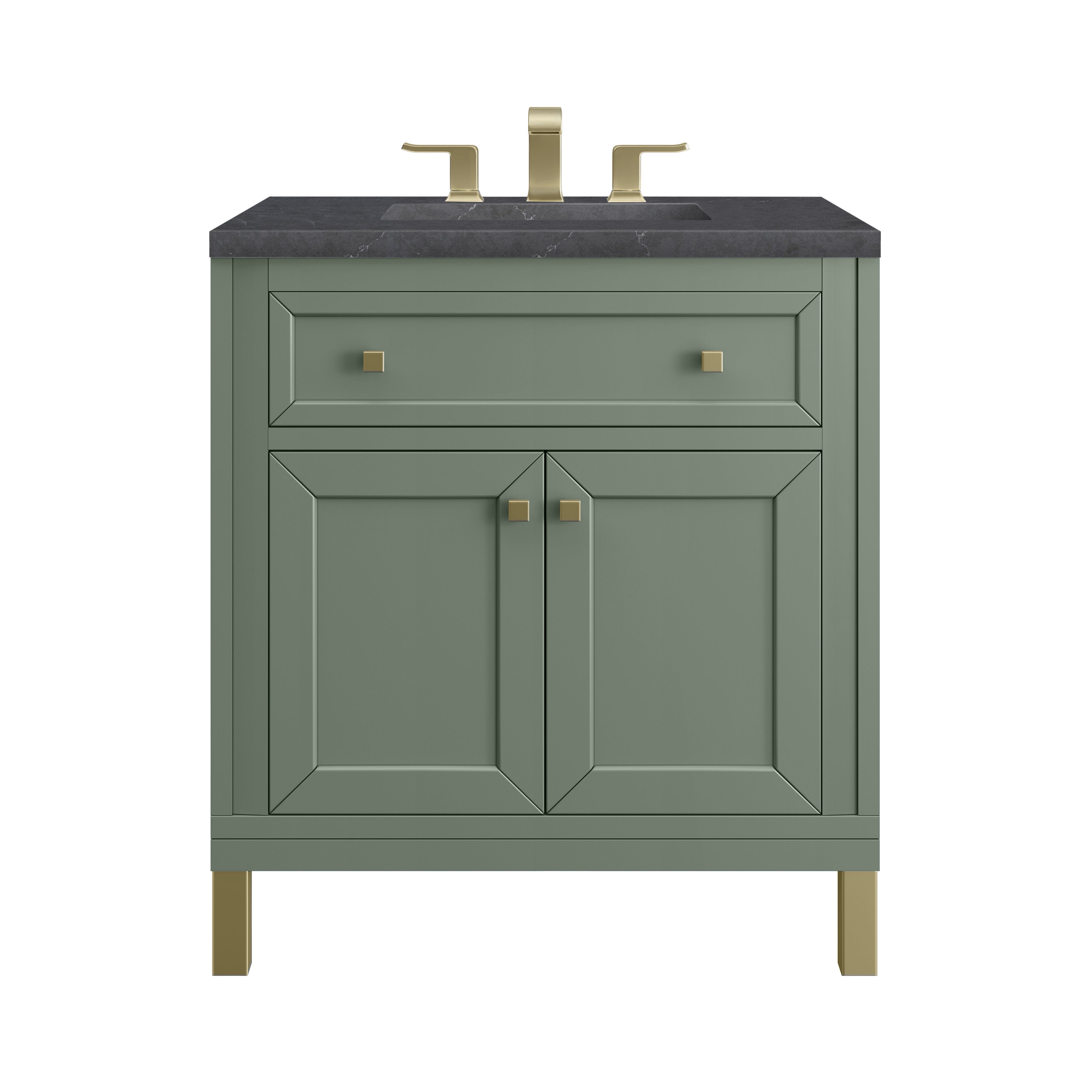 James Martin Chicago 30" Single Vanity in Smokey Celadon with 3cm Countertop