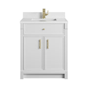 James Martin Bellshire 30" Single Vanity in Bright White with 3cm Countertop