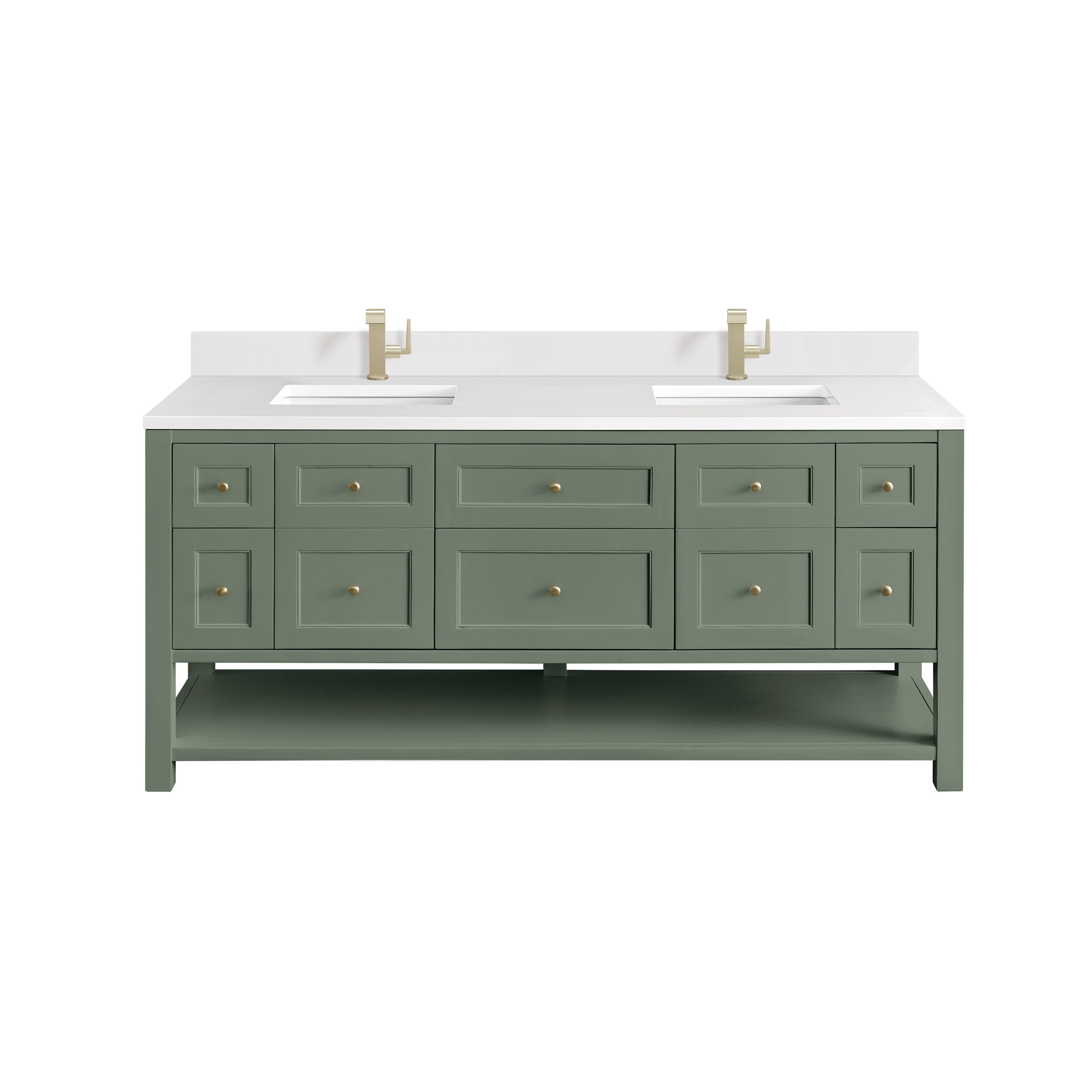 James Martin Breckenridge 72" Double Vanity in Smokey Celadon with 3cm Countertop