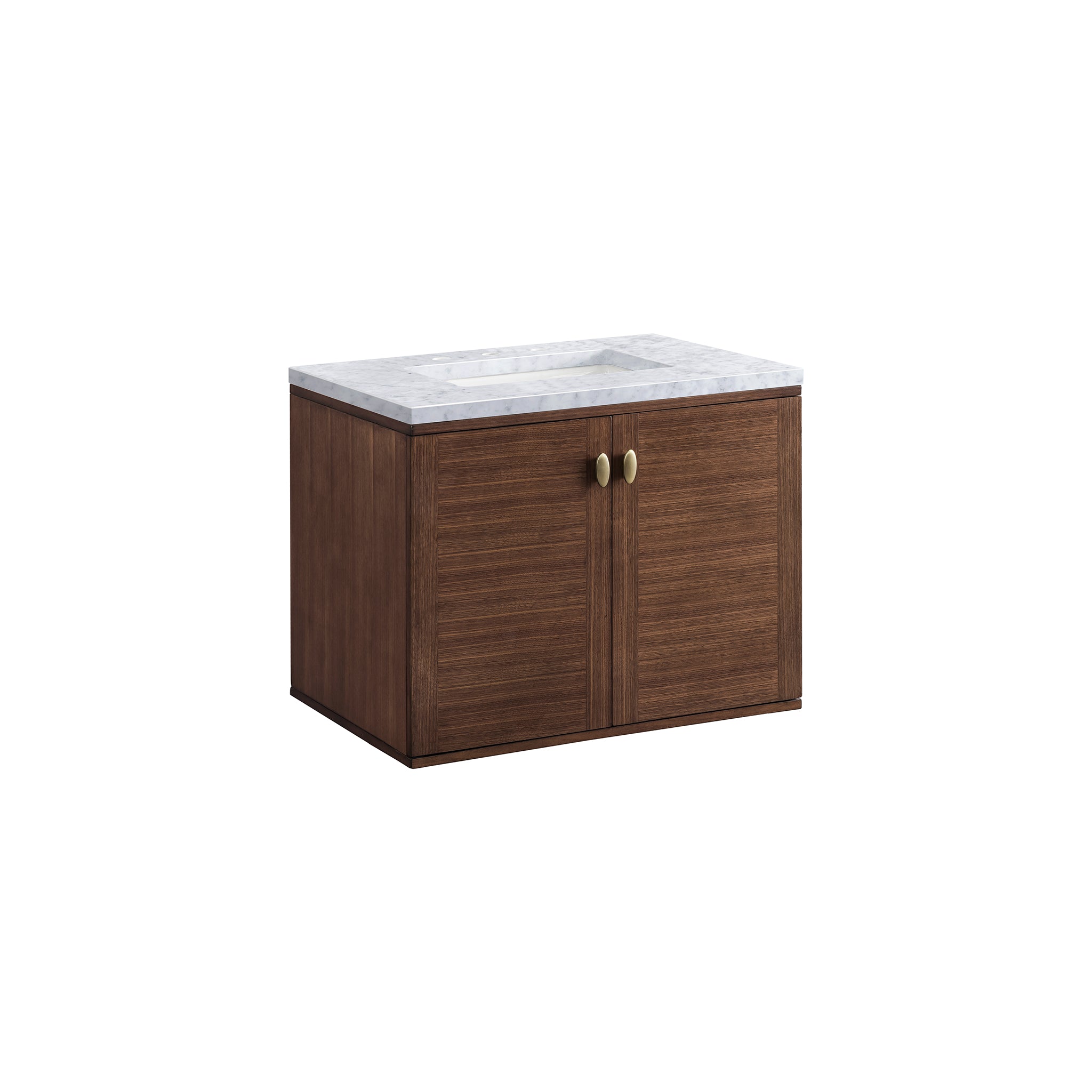 James Martin Amberly 30" Single Vanity in Mid-Century Walnut with 3cm Countertop