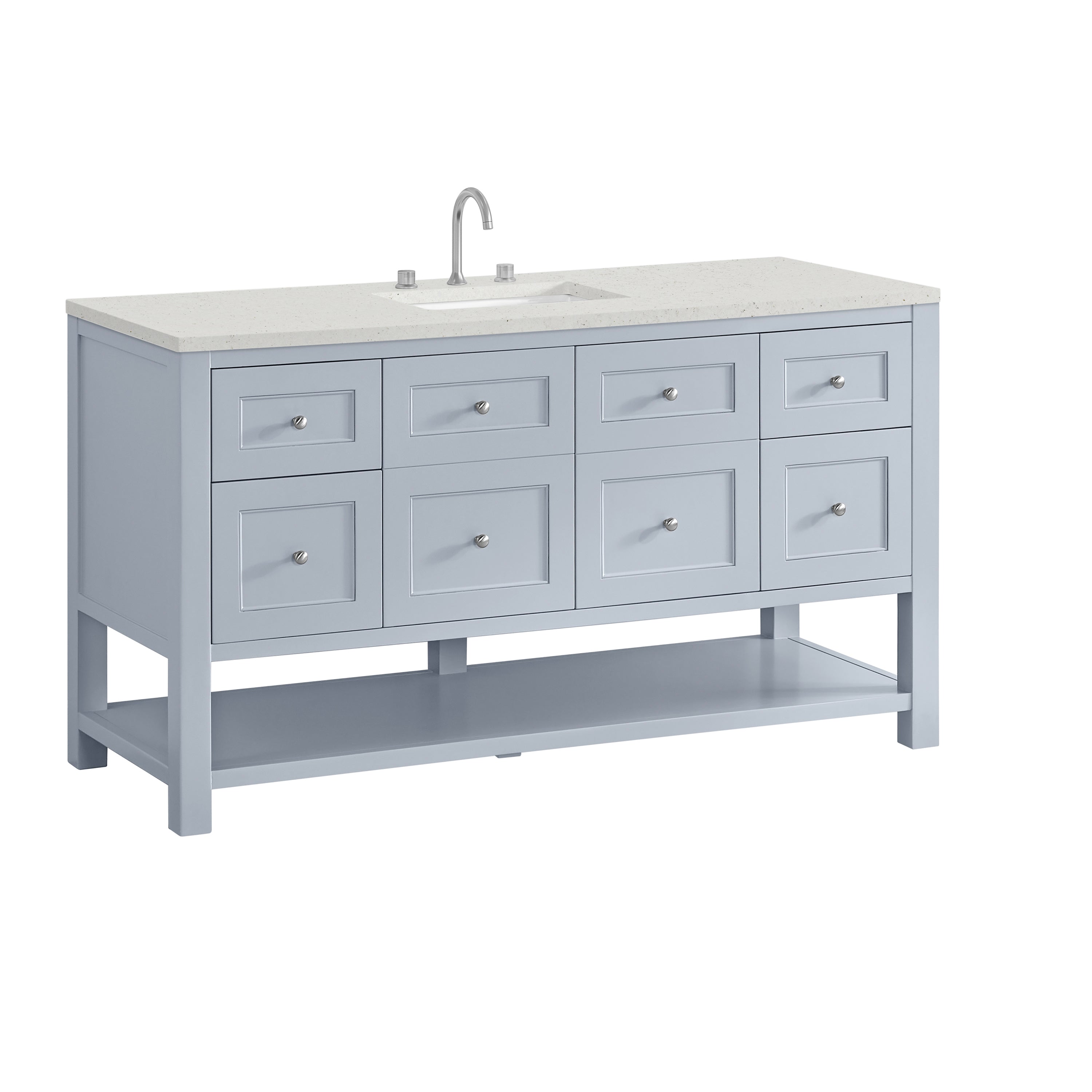 James Martin Breckenridge 60" Single Vanity in Serenity Blue with 3cm Countertop