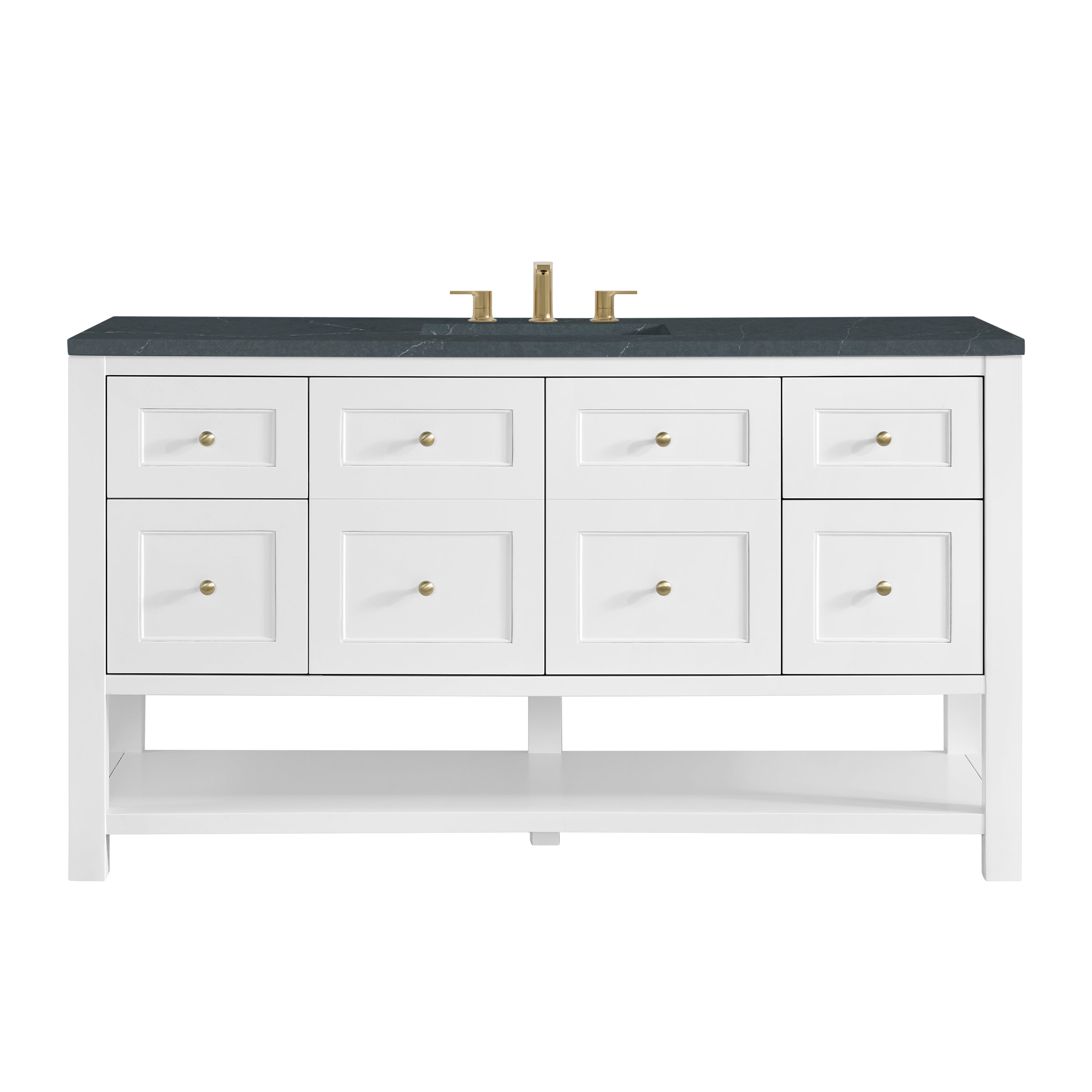 James Martin Breckenridge 60" Single Vanity in Bright White with 3cm Countertop