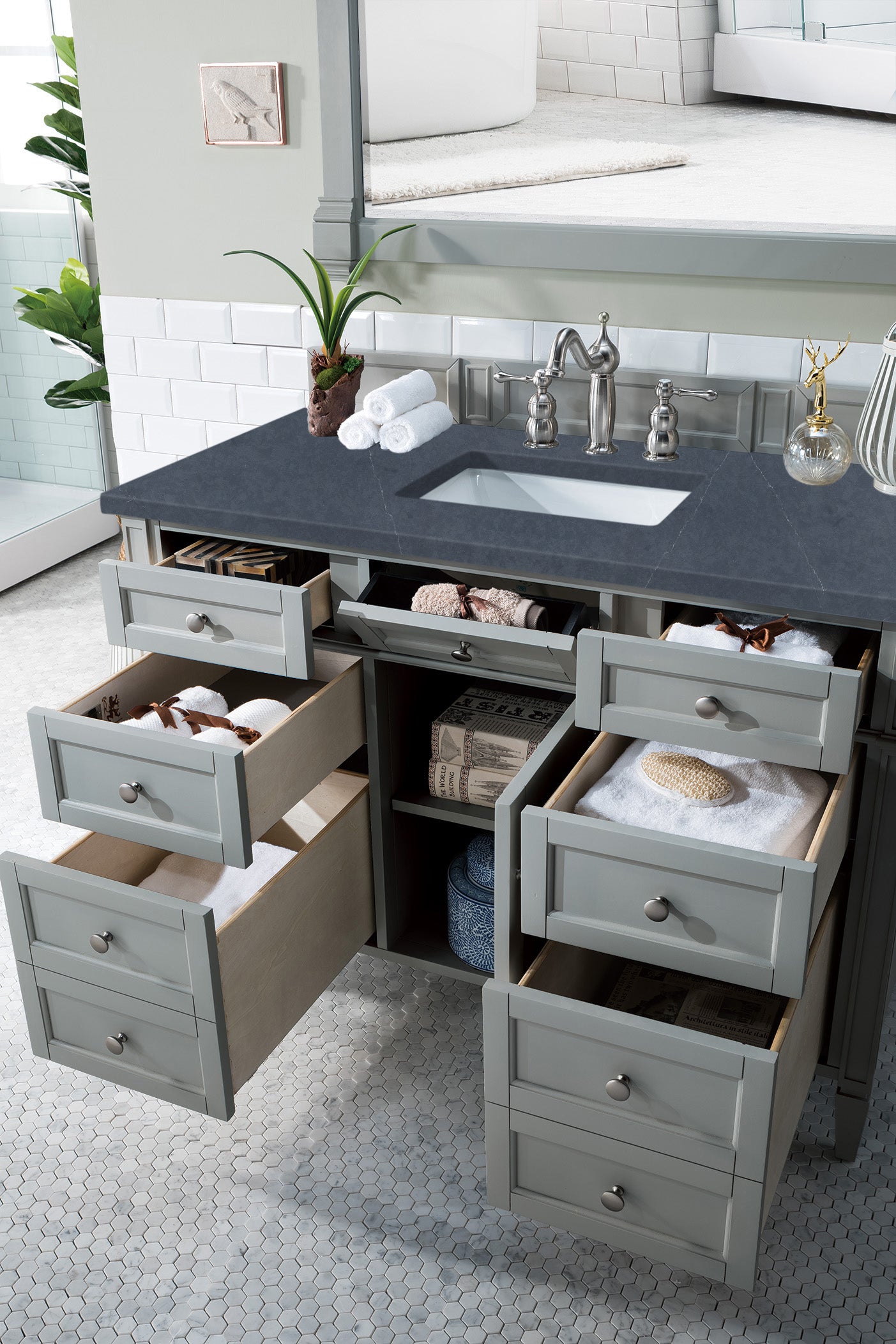 James Martin Brittany 48" Single Vanity in Urban Gray with 3cm Countertop