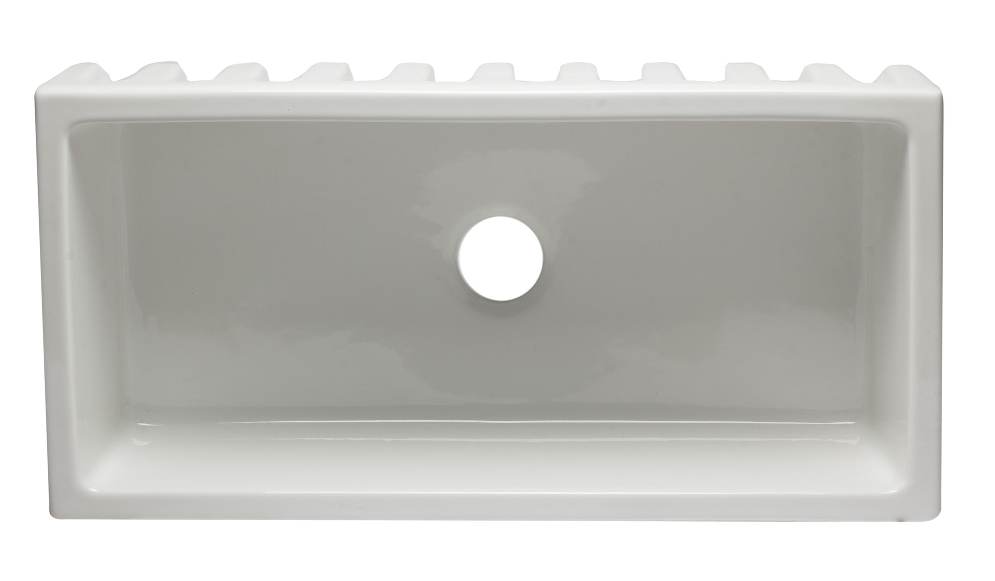 ALFI brand AB3618HS Reversible Smooth / Fluted Single Bowl Fireclay Farm Sink