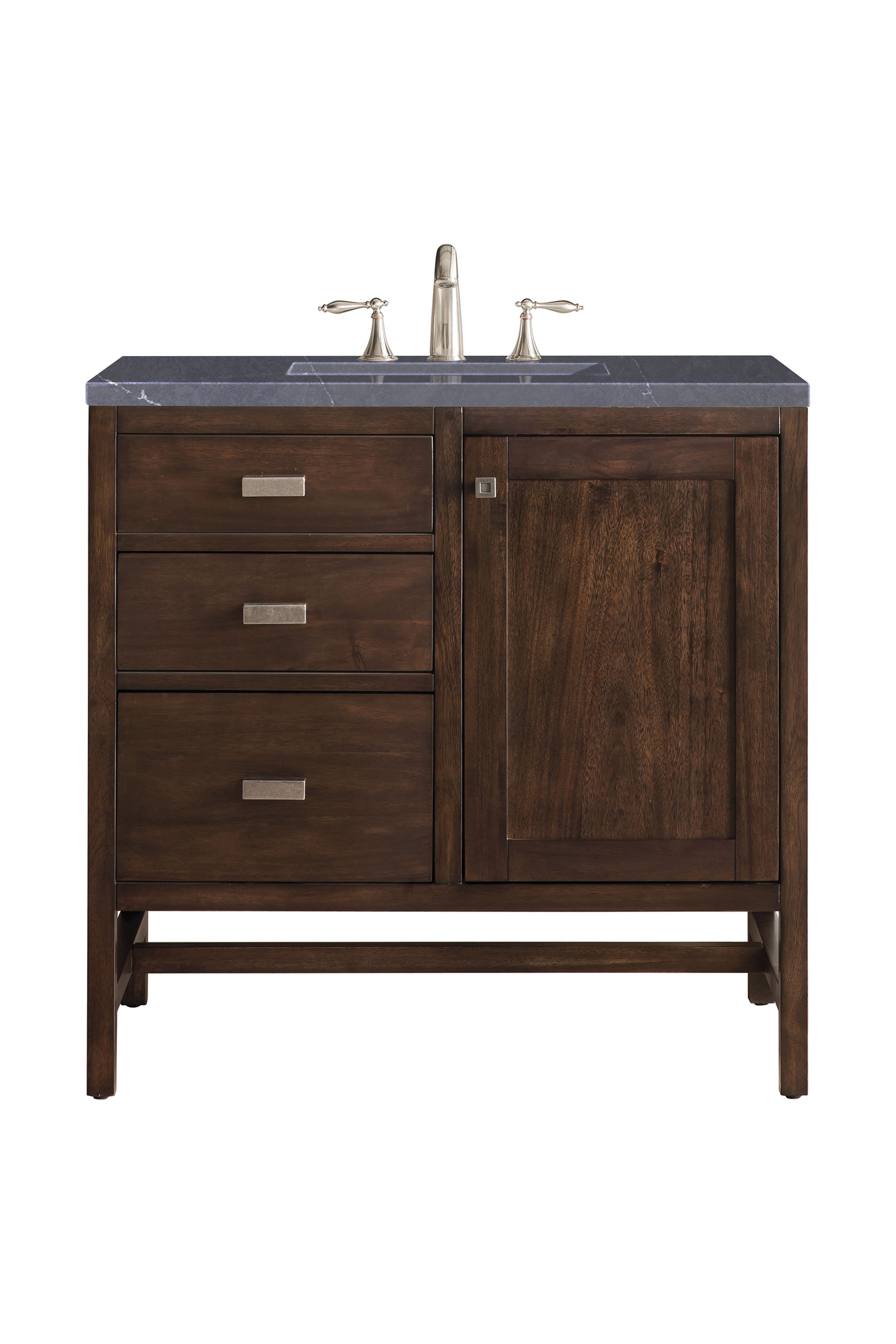James Martin Addison 36" Single Vanity in Mid-Century Acacia with 3cm Countertop
