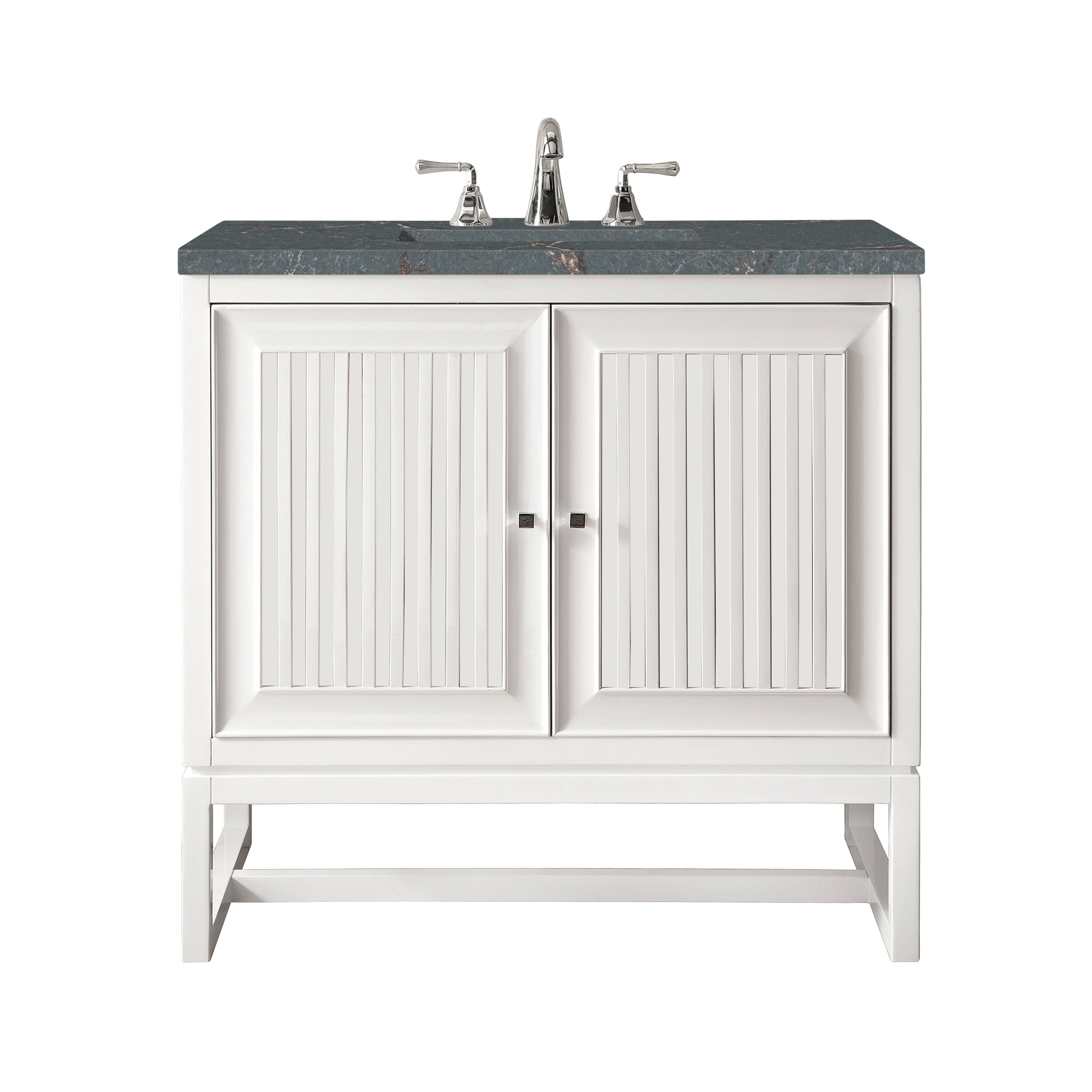 James Martin Athens 30" Single Vanity in Glossy White with 3cm Countertop
