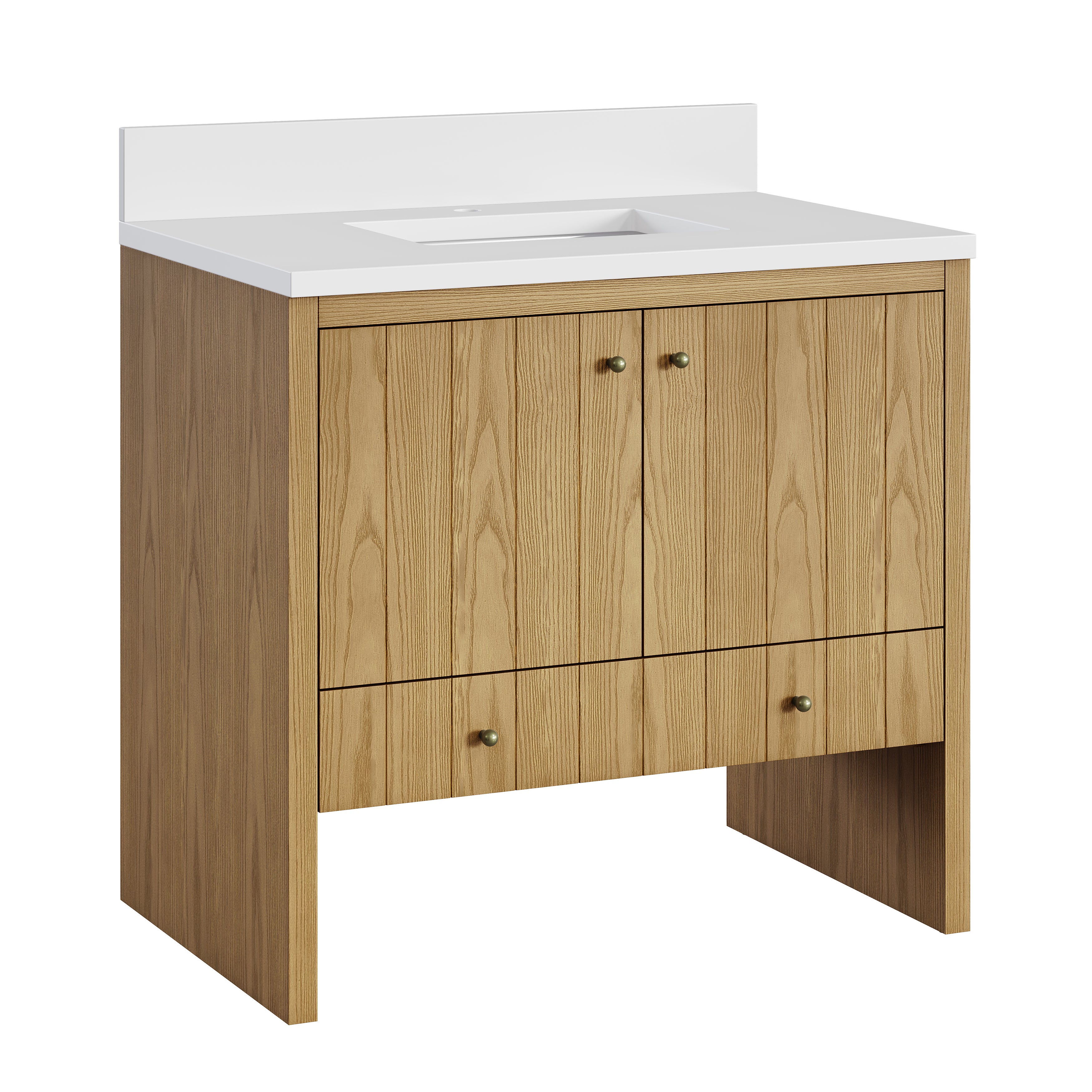 James Martin Hudson 36" Single Vanity in Light Natural Oak with 3cm Countertop