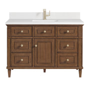 James Martin Lorelai 48" Single Vanity in Mid-Century Walnut with 3cm Countertop
