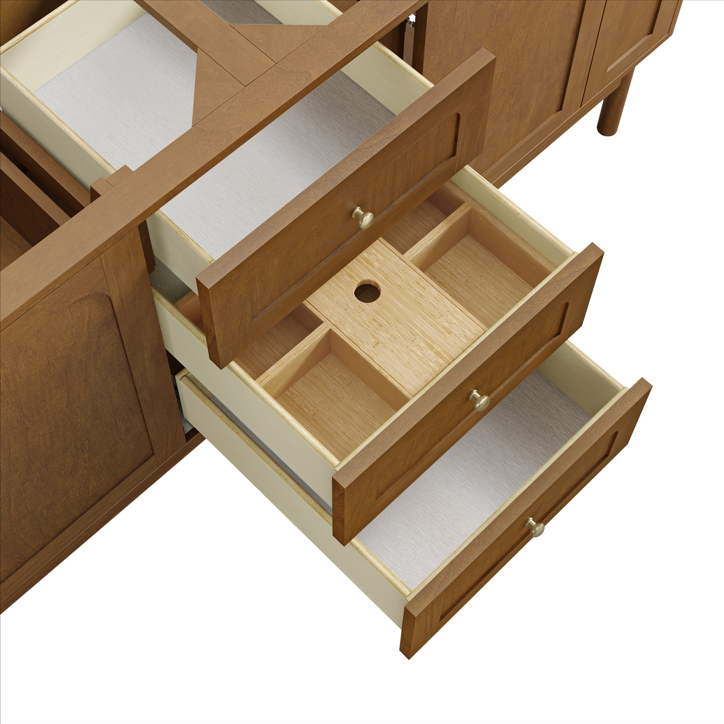 James Martin Laurent 72" Double Vanity in Honey Oak with 3cm Countertop and FreePower Wireless Charger