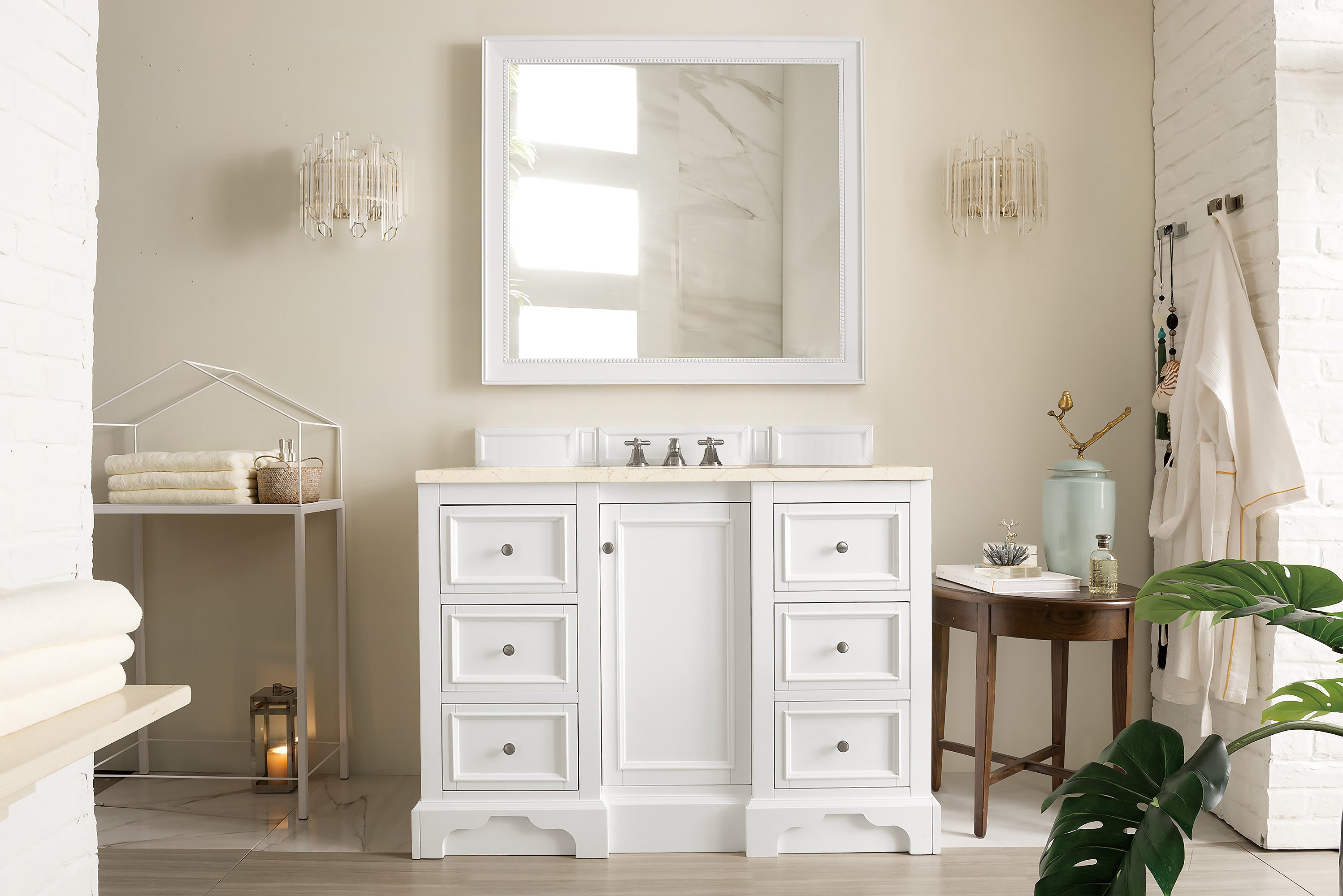 James Martin De Soto 48" Single Vanity in Bright White with 3cm Countertop