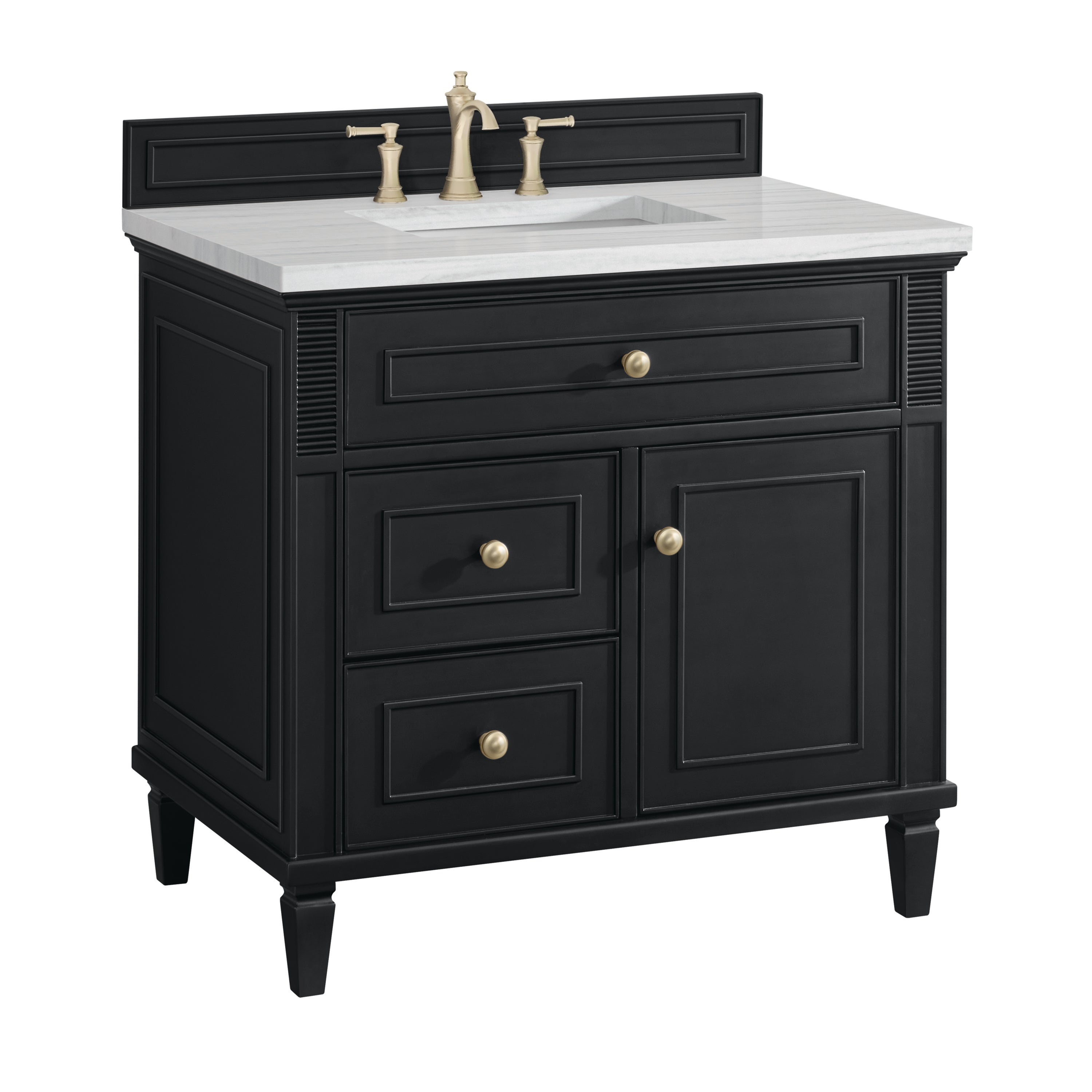 James Martin Lorelai 36" Single Vanity in Black Onyx with 3cm Countertop