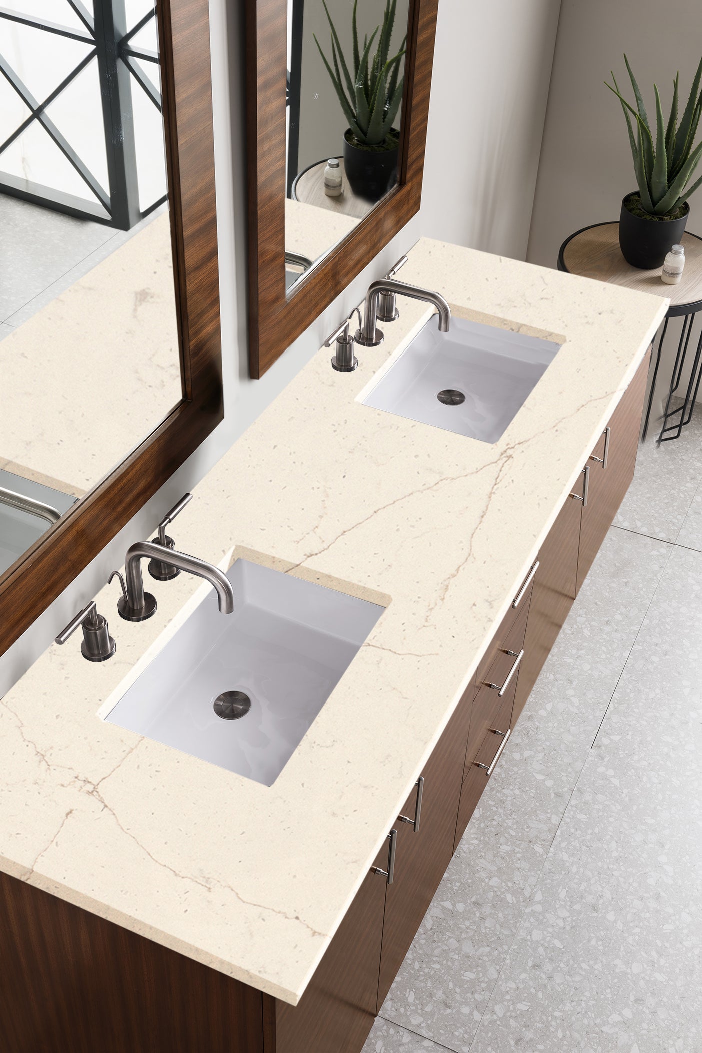 James Martin Metropolitan 72" Double Vanity in American Walnut with 3cm Countertop