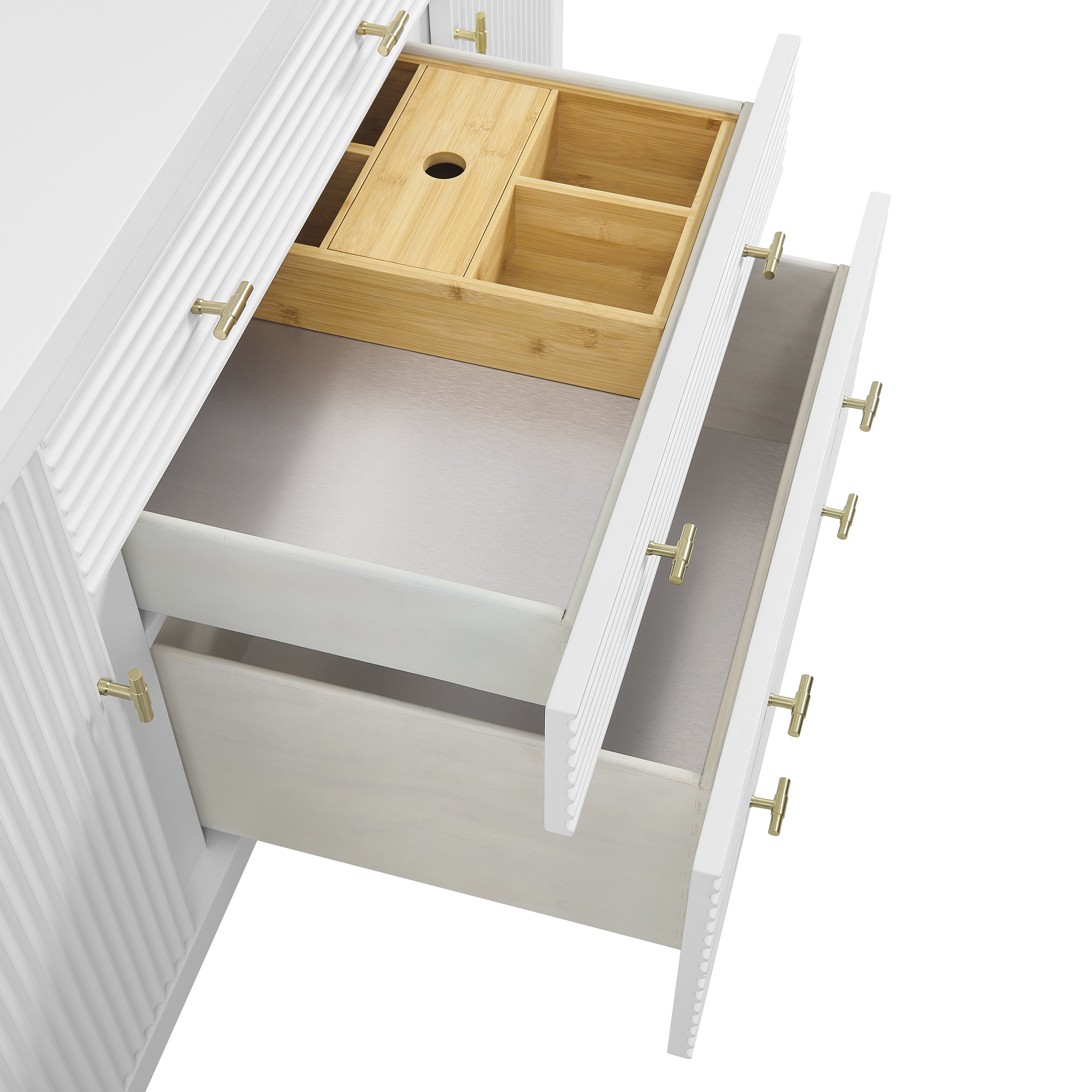 James Martin Myrrin 60" Double Vanity in Bright White with 3cm Countertop