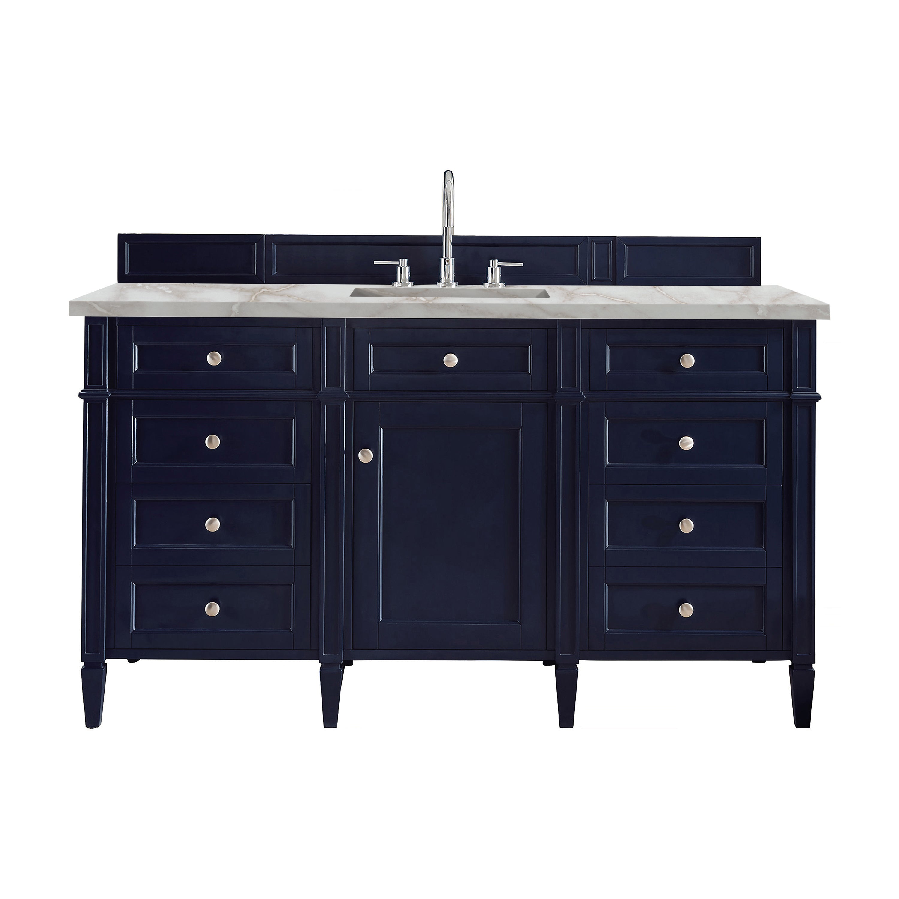 James Martin Brittany 60" Single Vanity in Victory Bleu with 3cm Countertop
